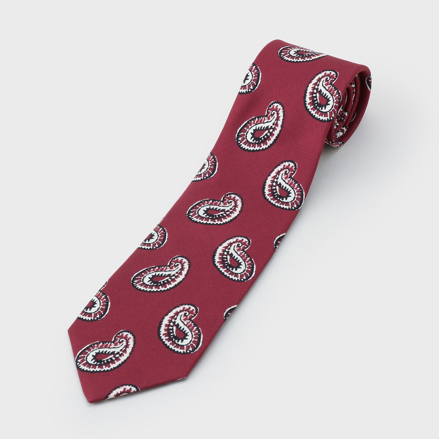 40CARATS&525「ペイズリースタンプネクタイ」|ネクタイ・蝶ネクタイ|ボルドー(164)