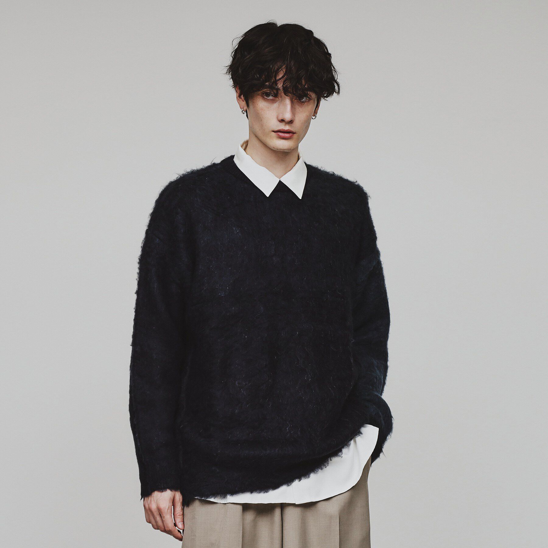 tk.TAKEO KIKUCHI「シャギーニットプルオーバー」|ニット・セーター|グリーン(023)