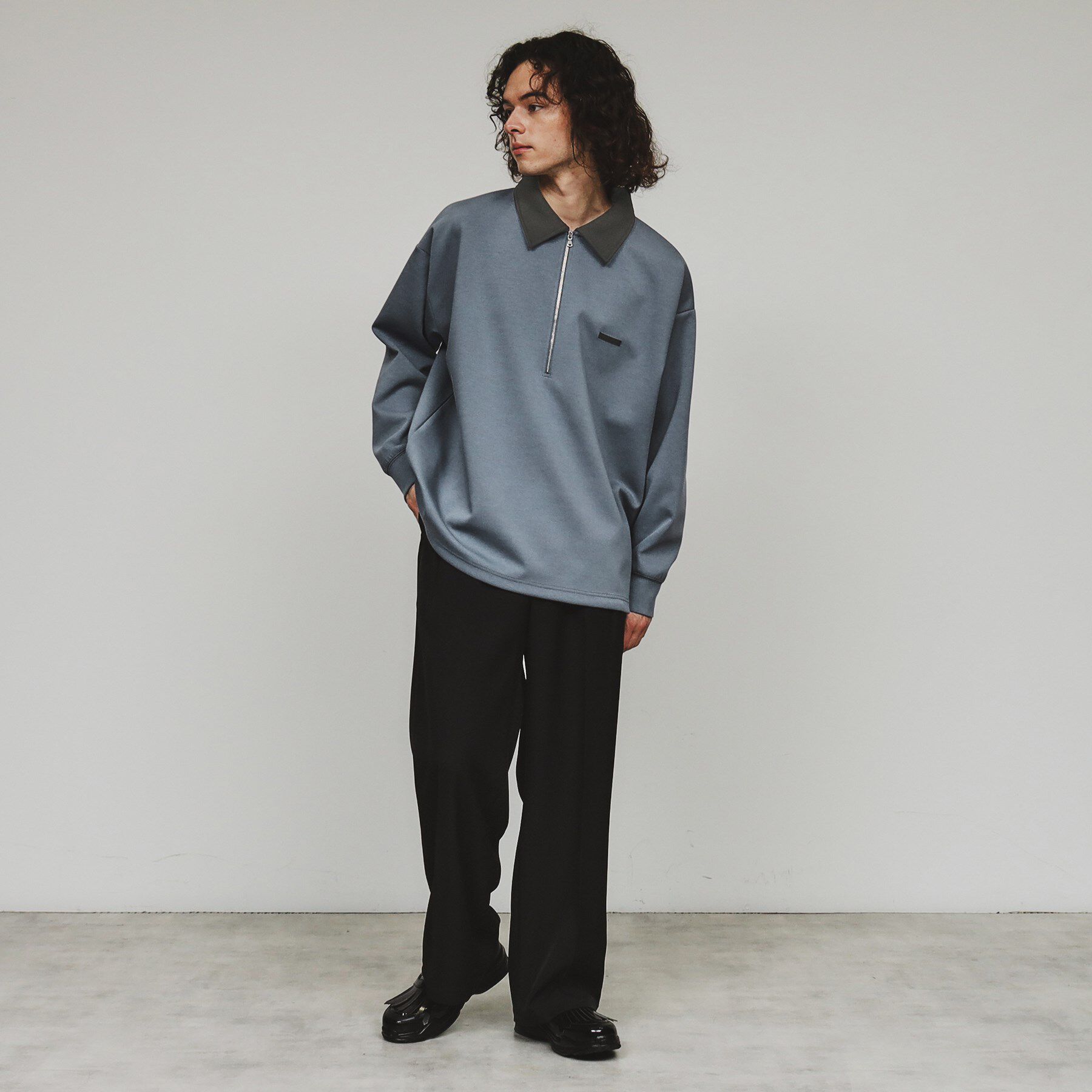 tk.TAKEO KIKUCHI「ルーズハーフジップポロスウェット」|Tシャツ・カットソー|