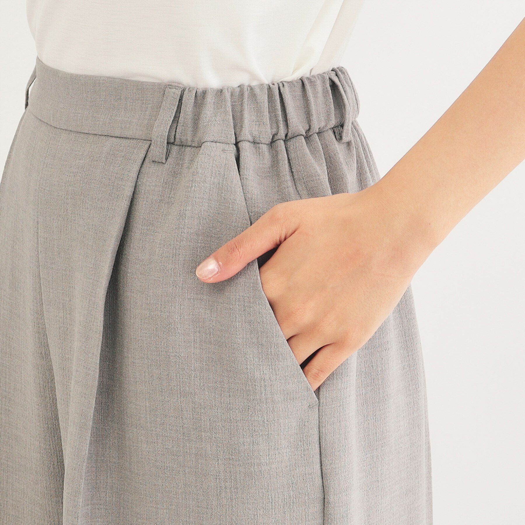 index「リネンタッチ ガウチョパンツ/セットアップ対応【防シワ/吸水速乾/イージーアイロン/洗濯機洗い可】」|その他|