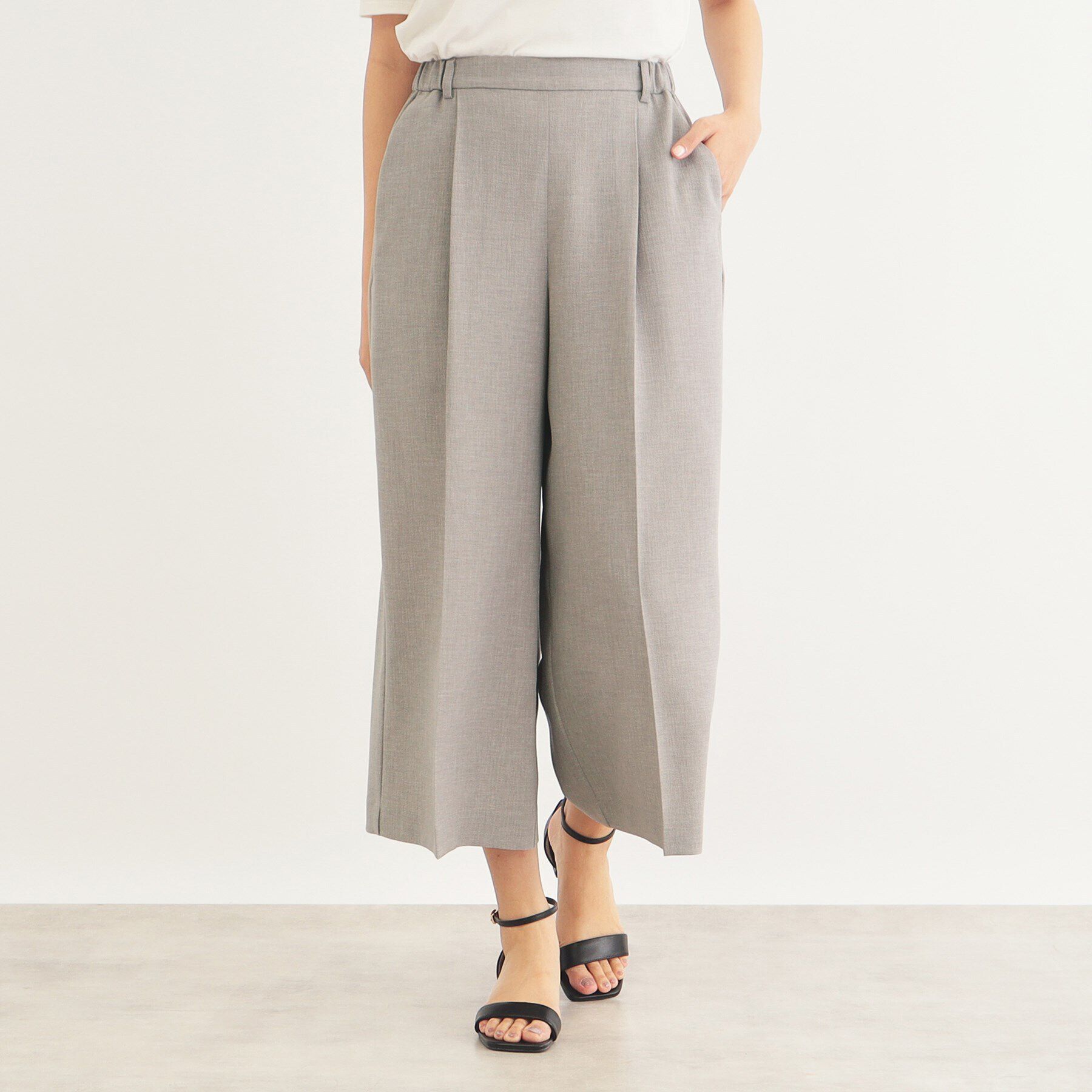 index「リネンタッチ ガウチョパンツ/セットアップ対応【防シワ/吸水速乾/イージーアイロン/洗濯機洗い可】」|その他|