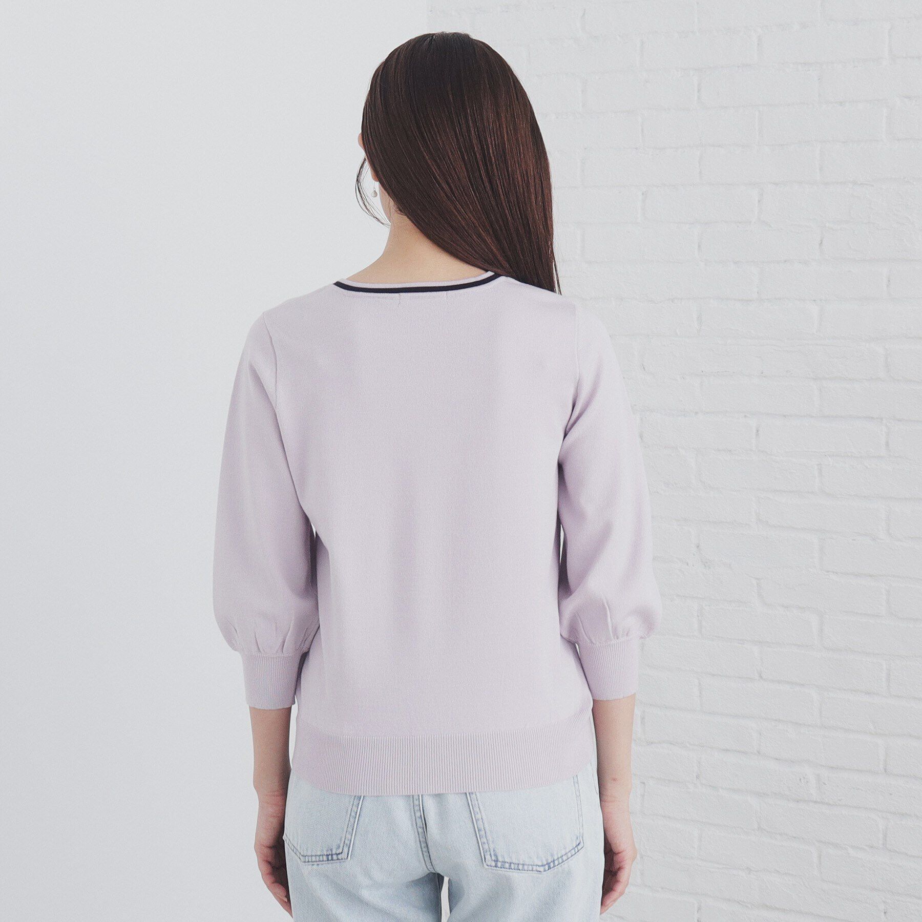 index「バイカラーボウタイプルニット【洗濯機洗い可】」|ニット・セーター|