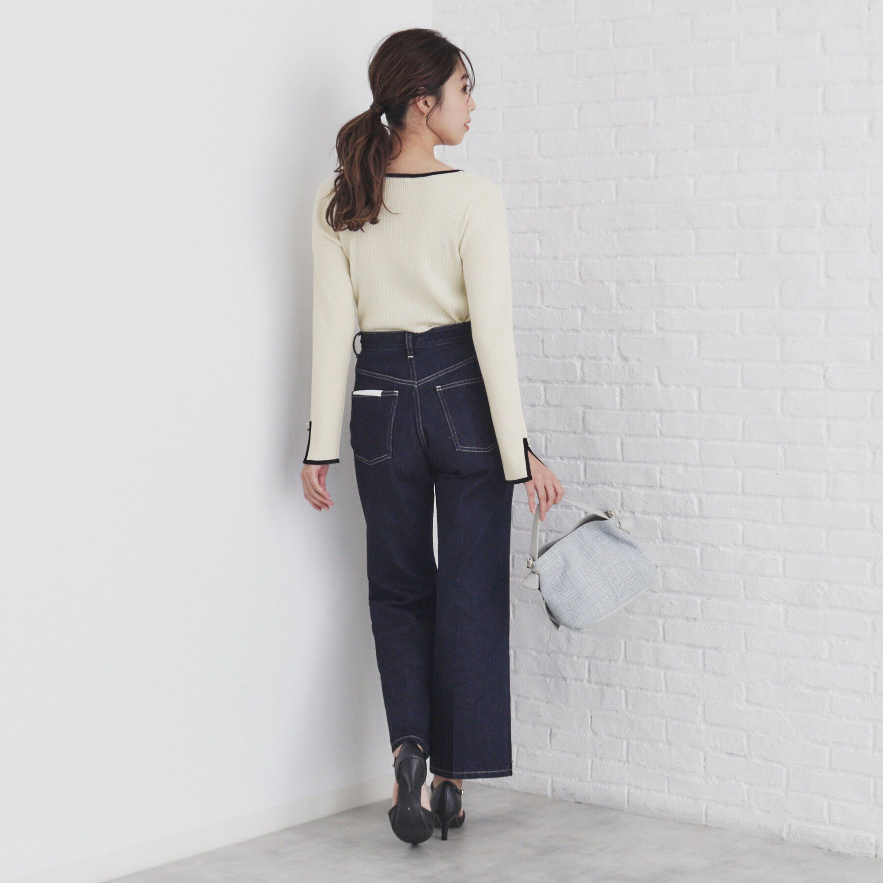 index「スリットスリーブバイカラーリブニット【洗濯機洗い可】」|ニット・セーター|