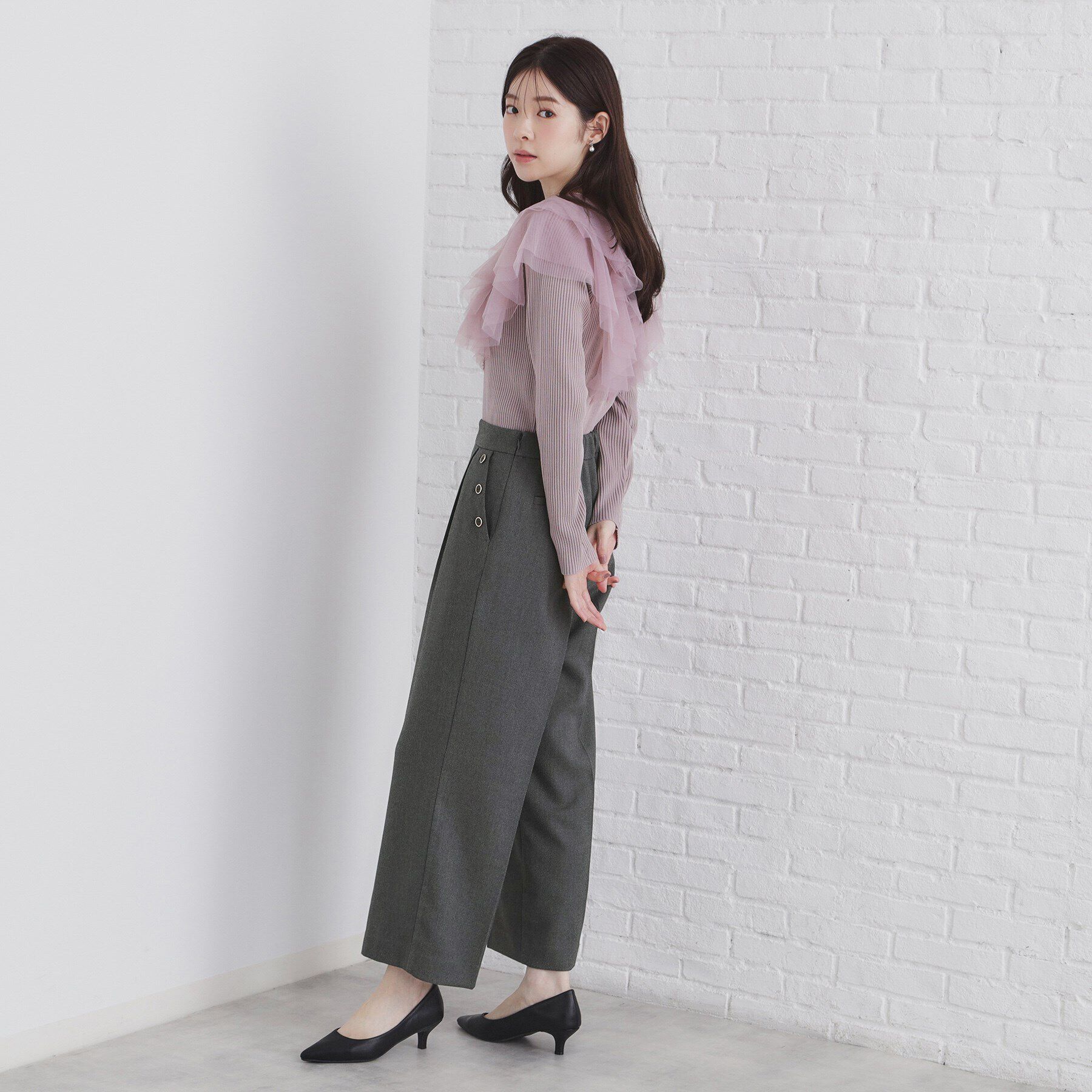 index「《BAILA掲載》ストレッチマリンワイドパンツ/セットアップ対応【洗濯機洗い可/イージーアイロン】」|その他|