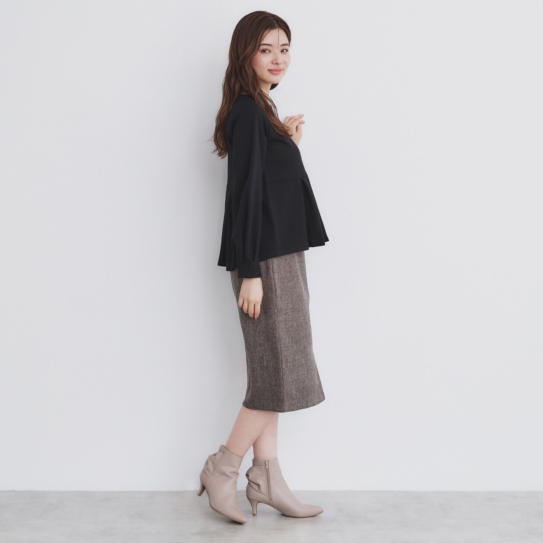 index「ふくれジャカードペプラムトップス【洗濯機洗い可】」|Tシャツ・カットソー|