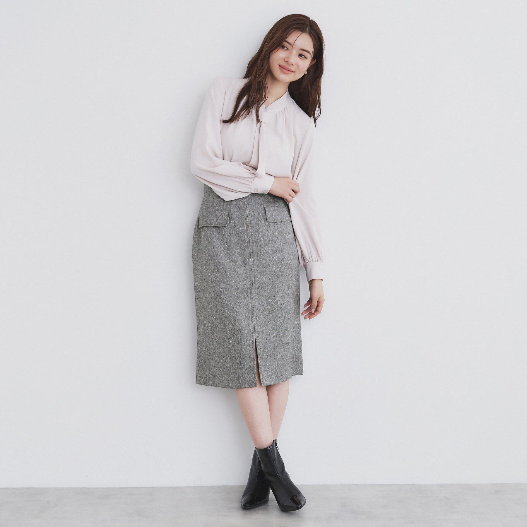 index「ツイード調ジップタイトスカート【洗濯機洗い可/防シワ】」|スカート|