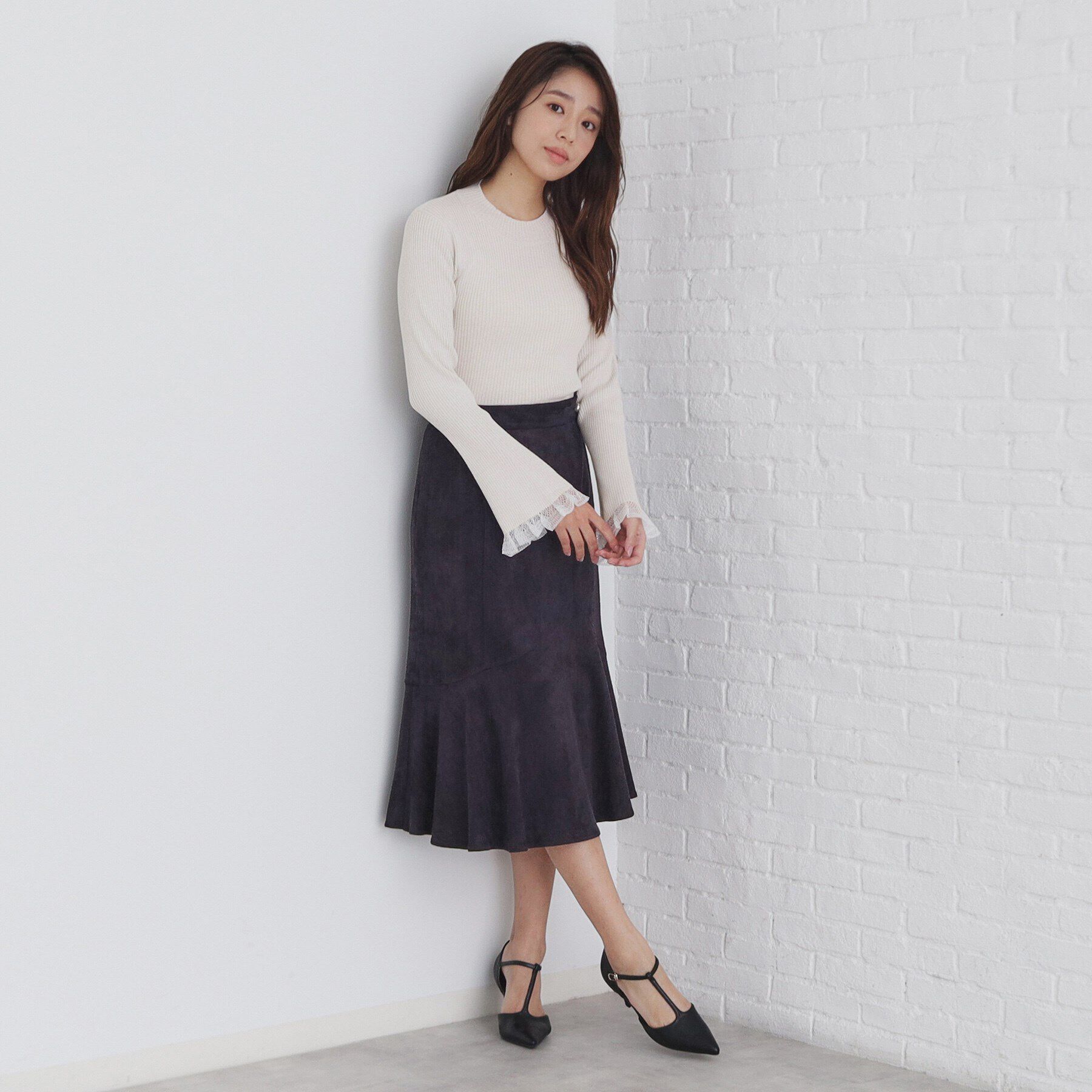 index「ハイネックラメフレアスリーブレースニット【洗濯機洗い可】」|ニット・セーター|