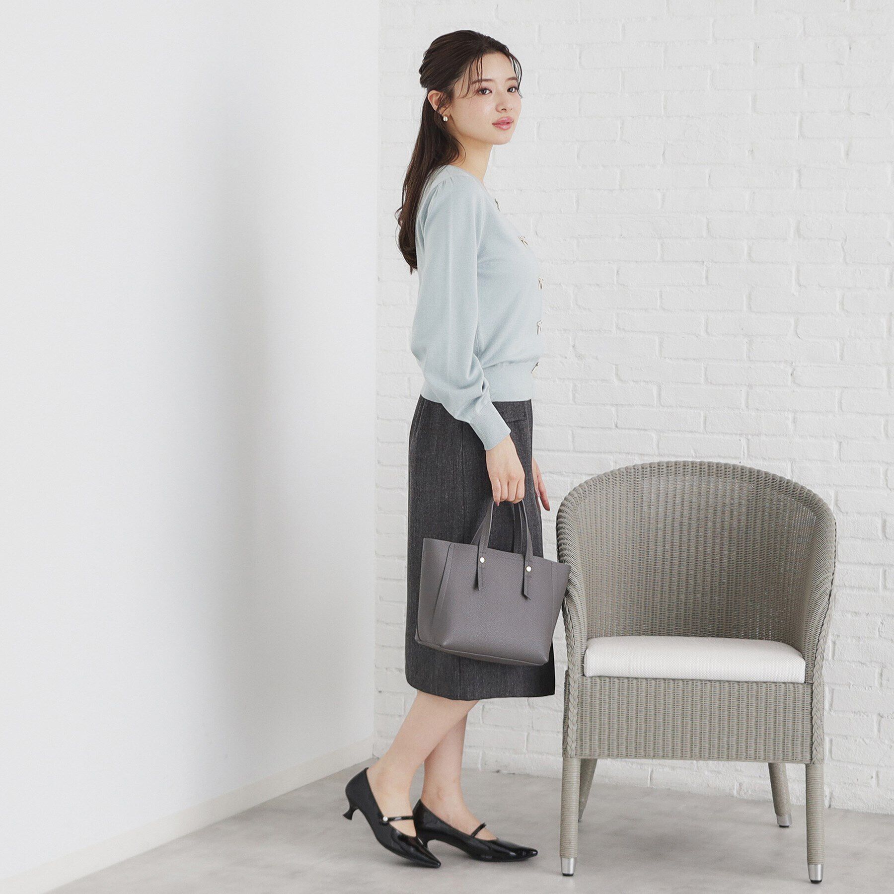 index「リボンパール調ビジューカーディガン【洗える】」|カーディガン|