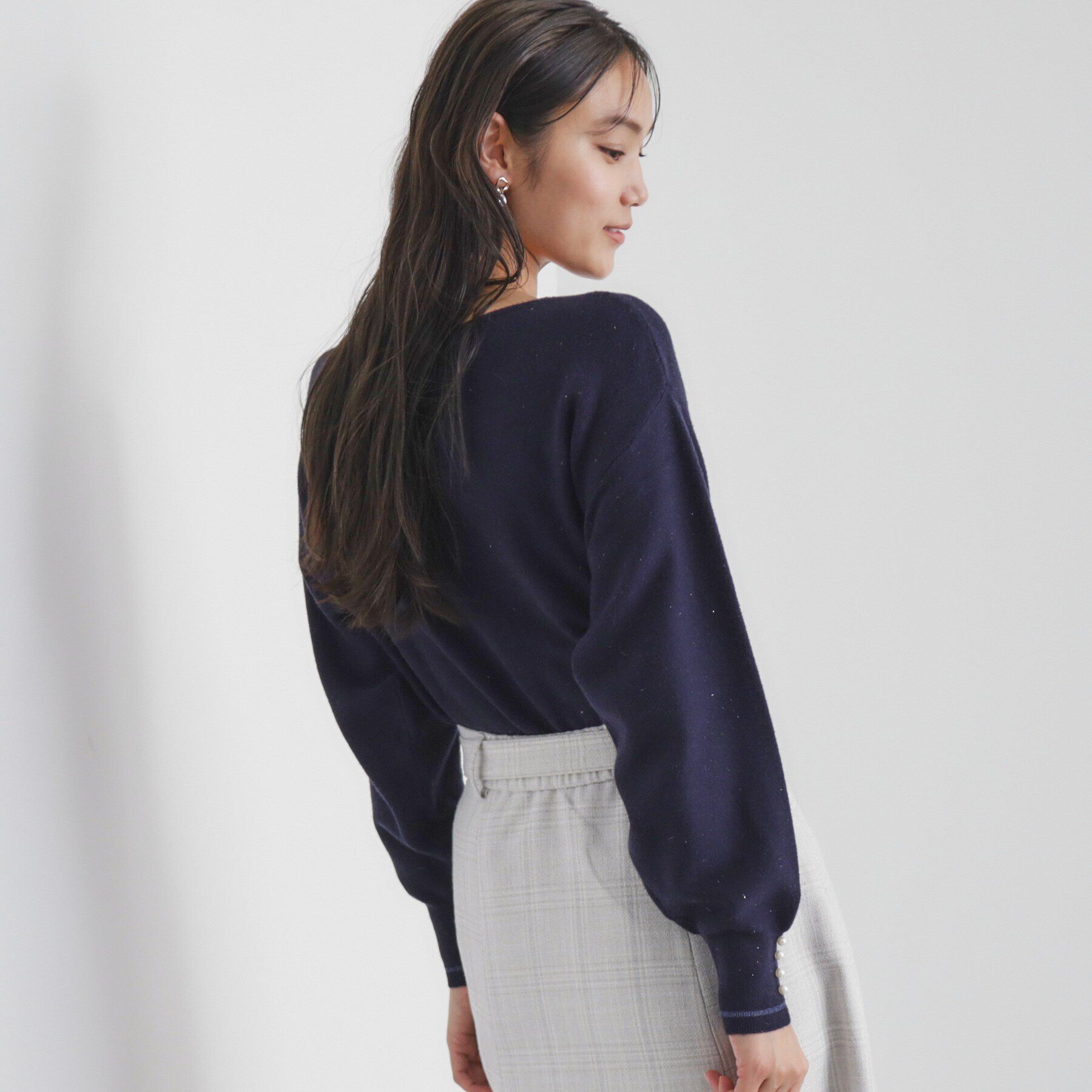 index「《6color/XS-LLsize》ボートネックドルマンニット【洗濯機洗い可】」|ニット・セーター|