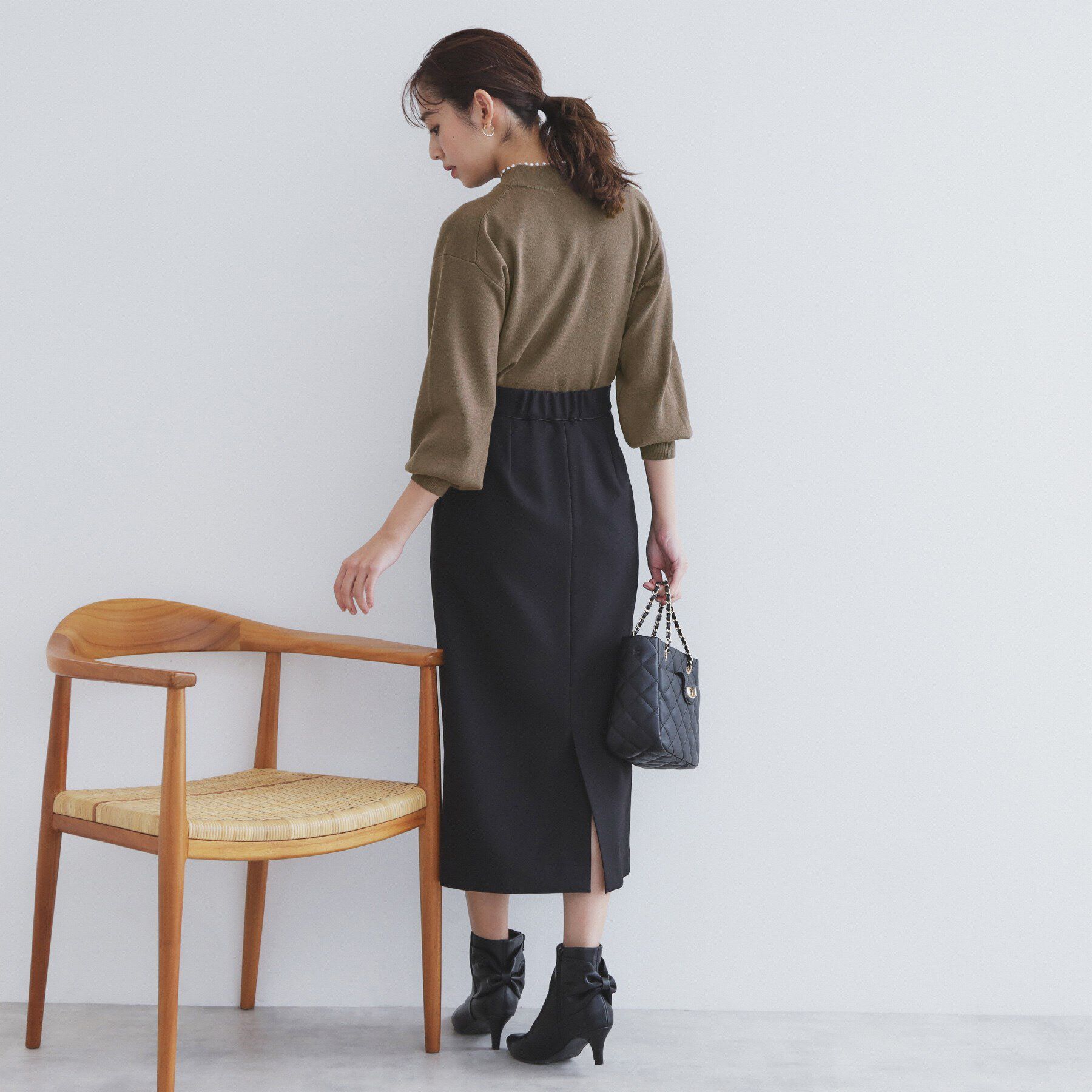 index「《美人百花掲載》パール調ハイネックニット/セットアップ対応【洗濯機可】」|ニット・セーター|