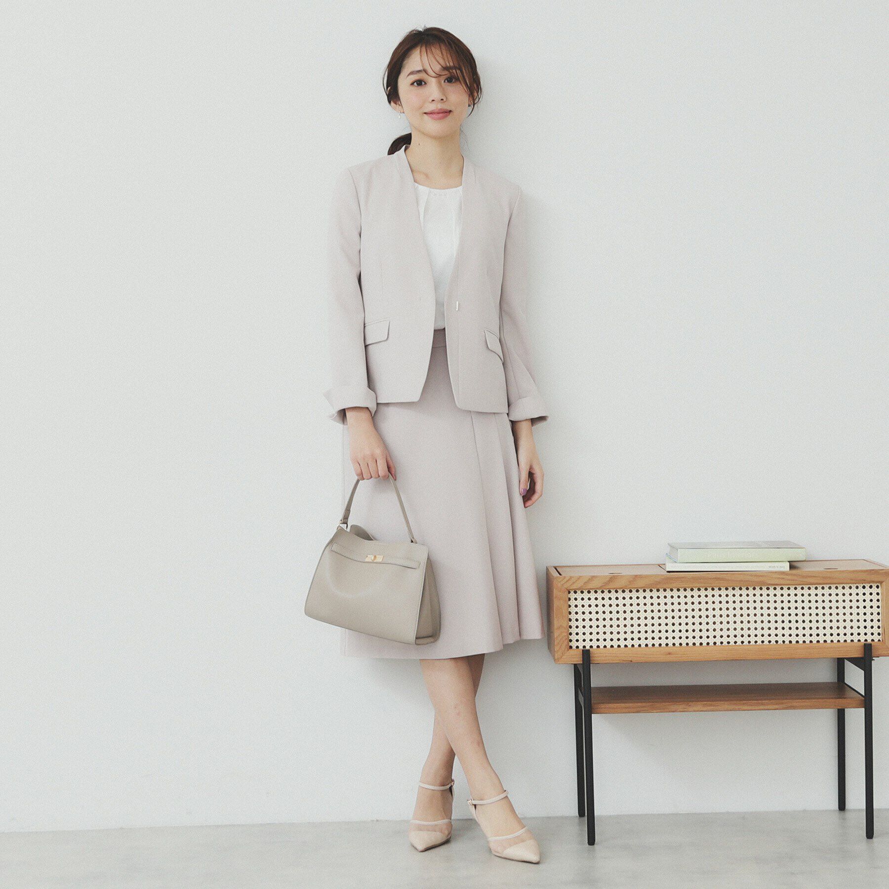 index「ストレッチノーカラージャケット/セットアップ対応可【洗える/イージーアイロン/抗ピル】」|ノーカラージャケット|