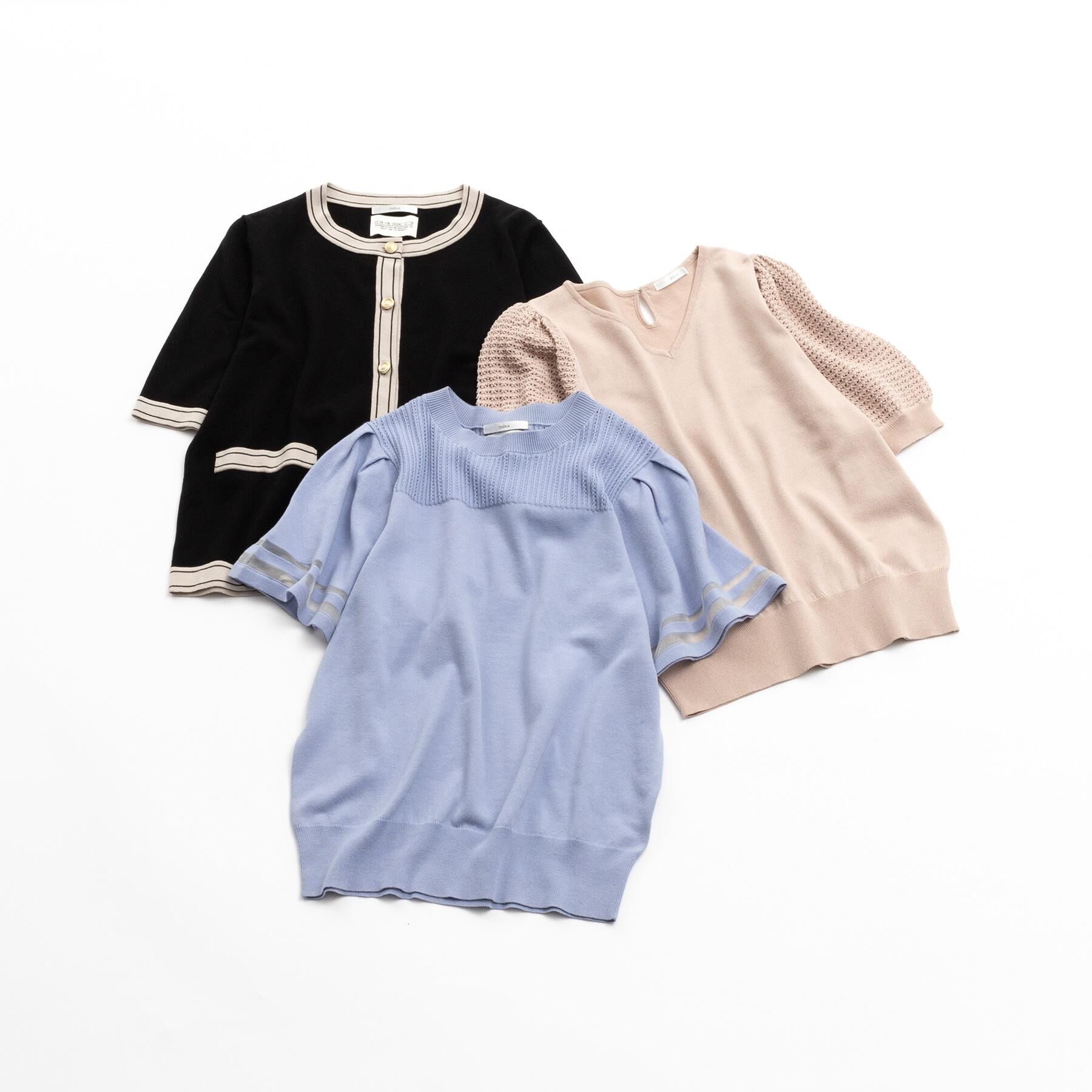 index「フレアスリーブニット/オーガニックコットン混【UV/洗濯機洗い可】」|ニット・セーター|