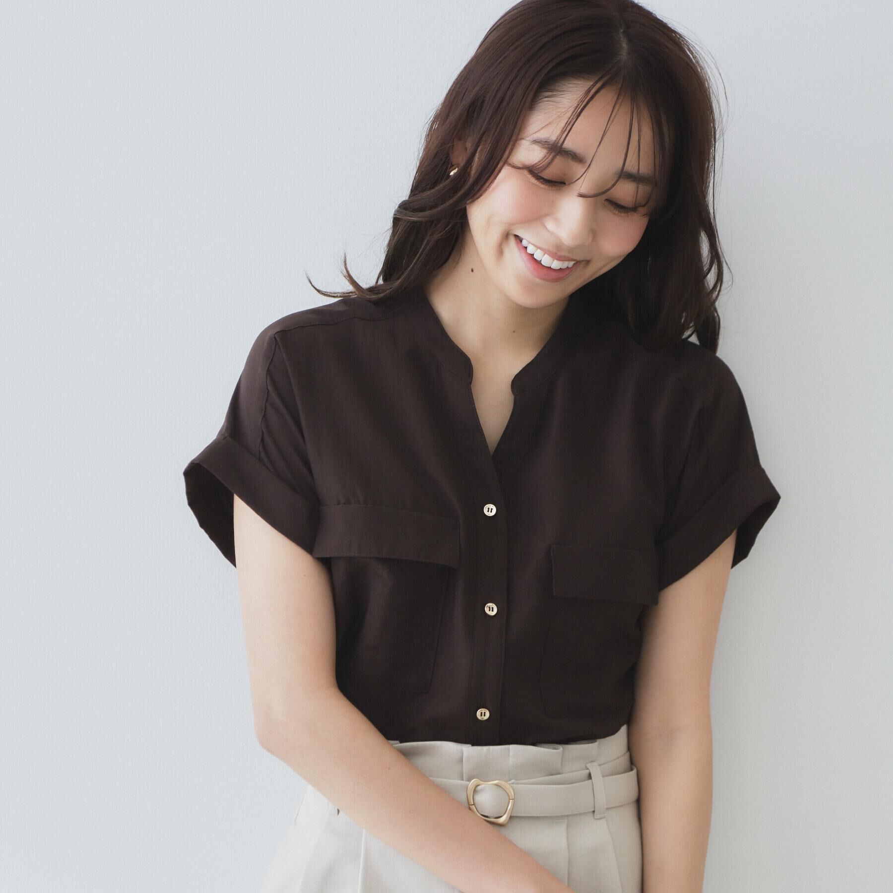 index「ダブルポケットスキッパーブラウス【洗濯機洗い可/イージーアイロン】」|シャツ・ブラウス|