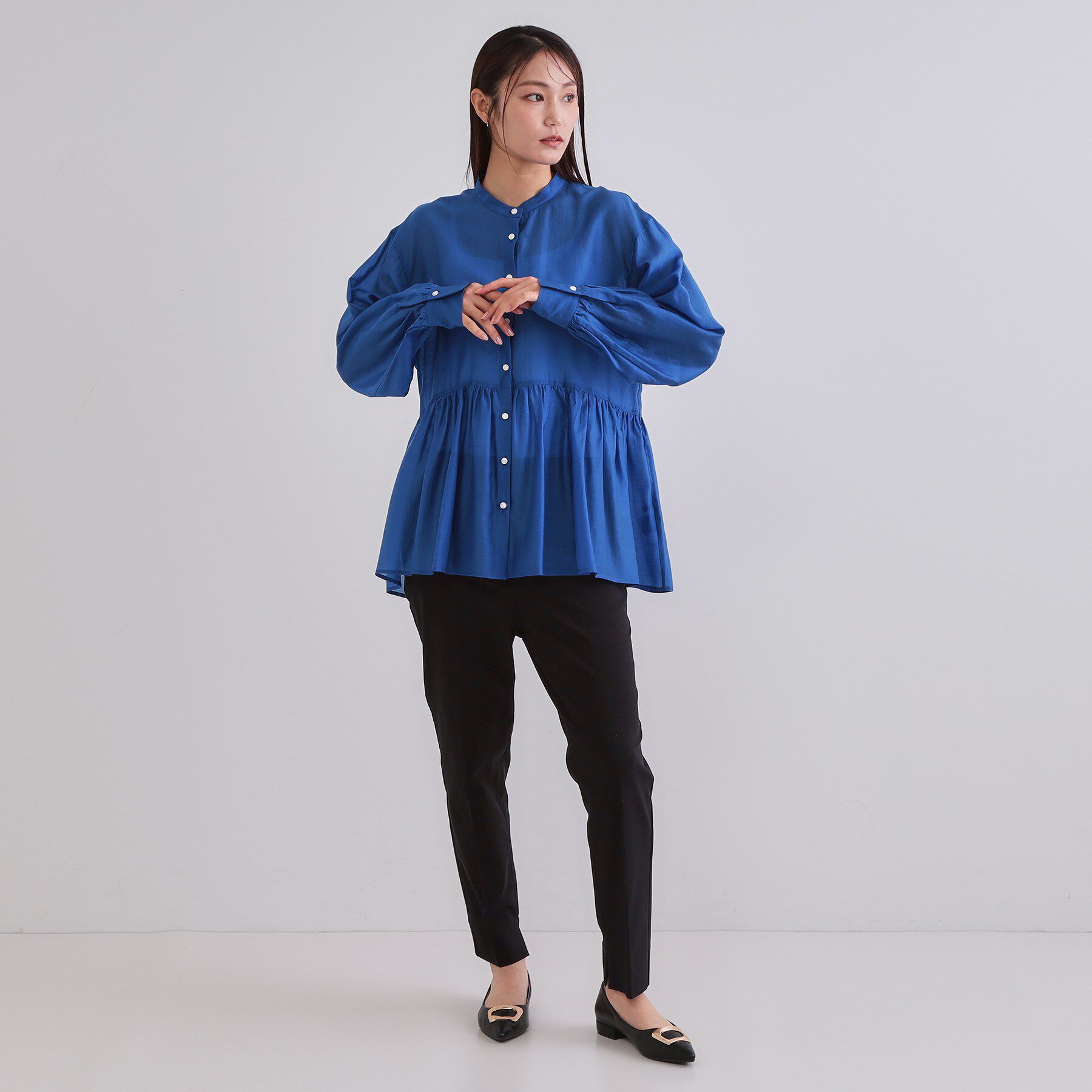 OPAQUE.CLIP「シアーペプラムブラウス【洗濯機洗い可】」|シャツ・ブラウス|