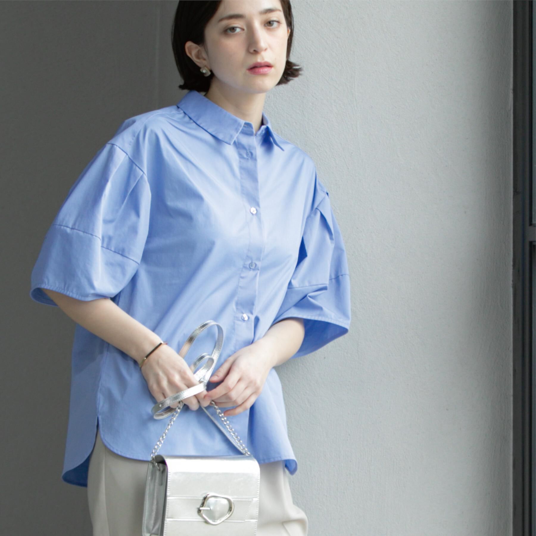 OPAQUE.CLIP「《美人百花掲載》ランタンスリーブシャツ【洗濯機洗い可】」|シャツ・ブラウス|