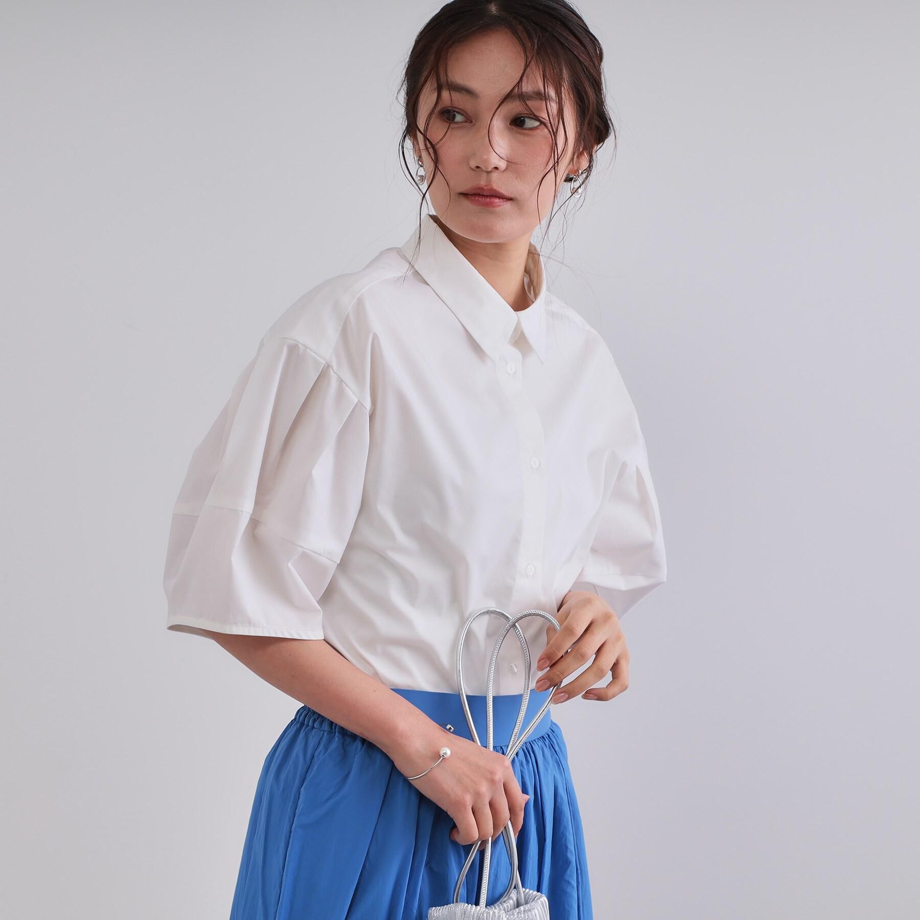 OPAQUE.CLIP「《美人百花掲載》ランタンスリーブシャツ【洗濯機洗い可】」|シャツ・ブラウス|