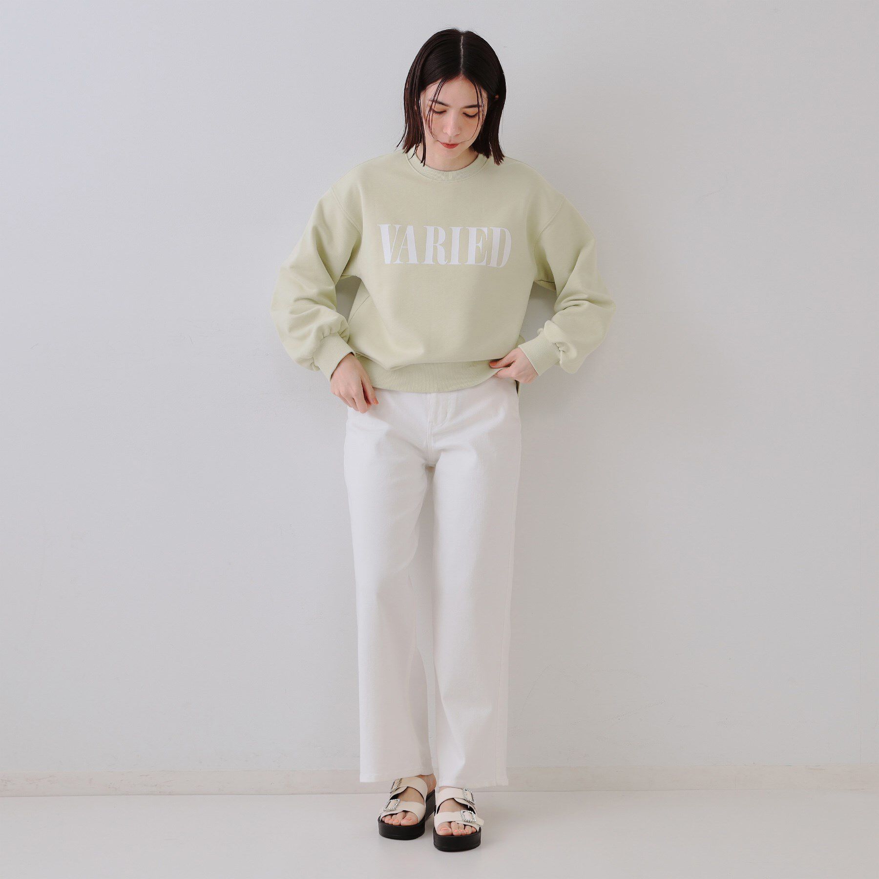 OPAQUE.CLIP「ビジューバックルダブルベルトサンダル」|サンダル|