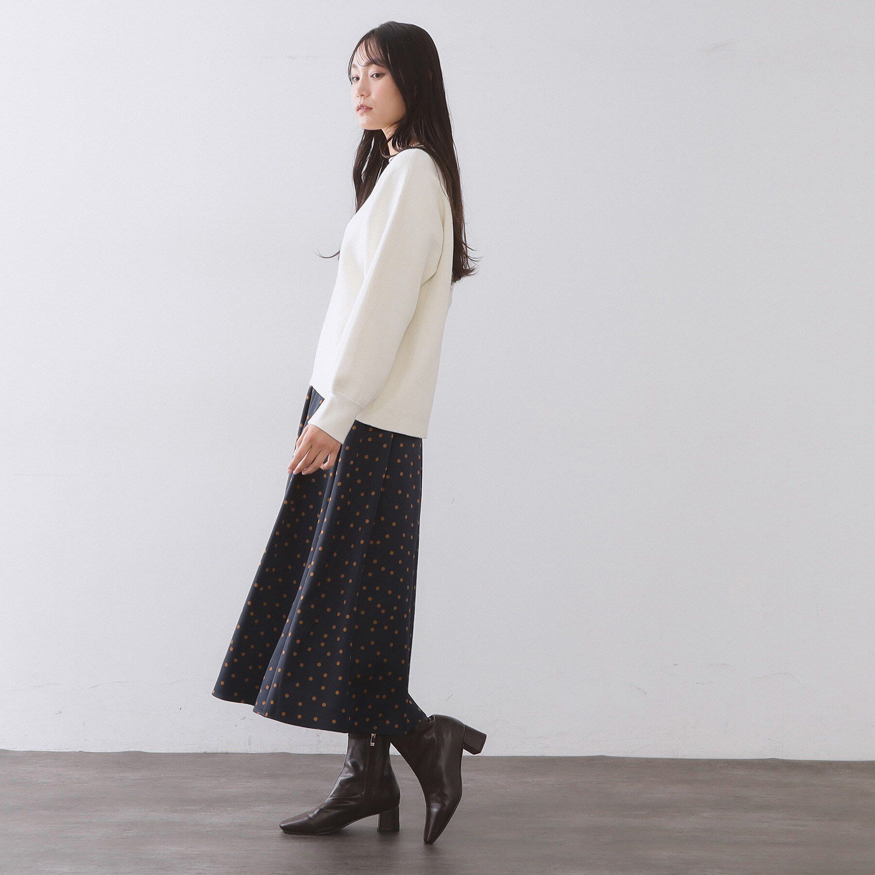 OPAQUE.CLIP「カラードットフレアスカート【洗濯機OK】」|スカート|