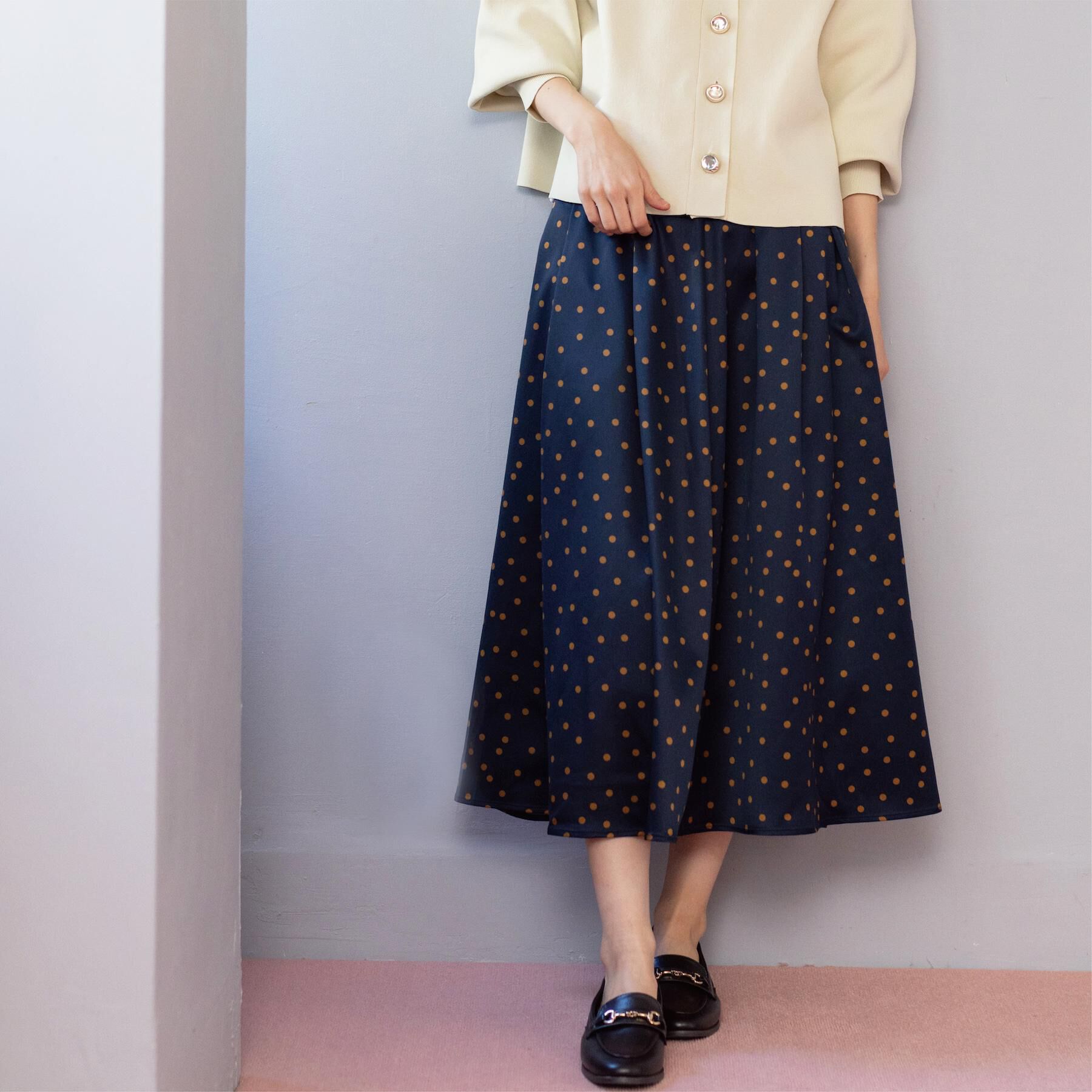 OPAQUE.CLIP「カラードットフレアスカート【洗濯機OK】」|スカート|