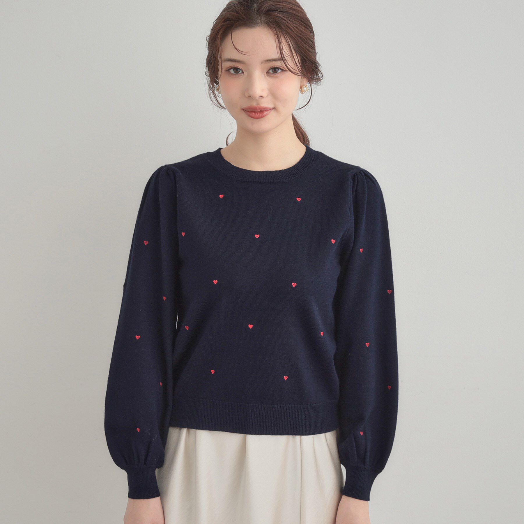 Couture broach「【着映え】ハートドットラメ刺繍ニット」|ニット・セーター|