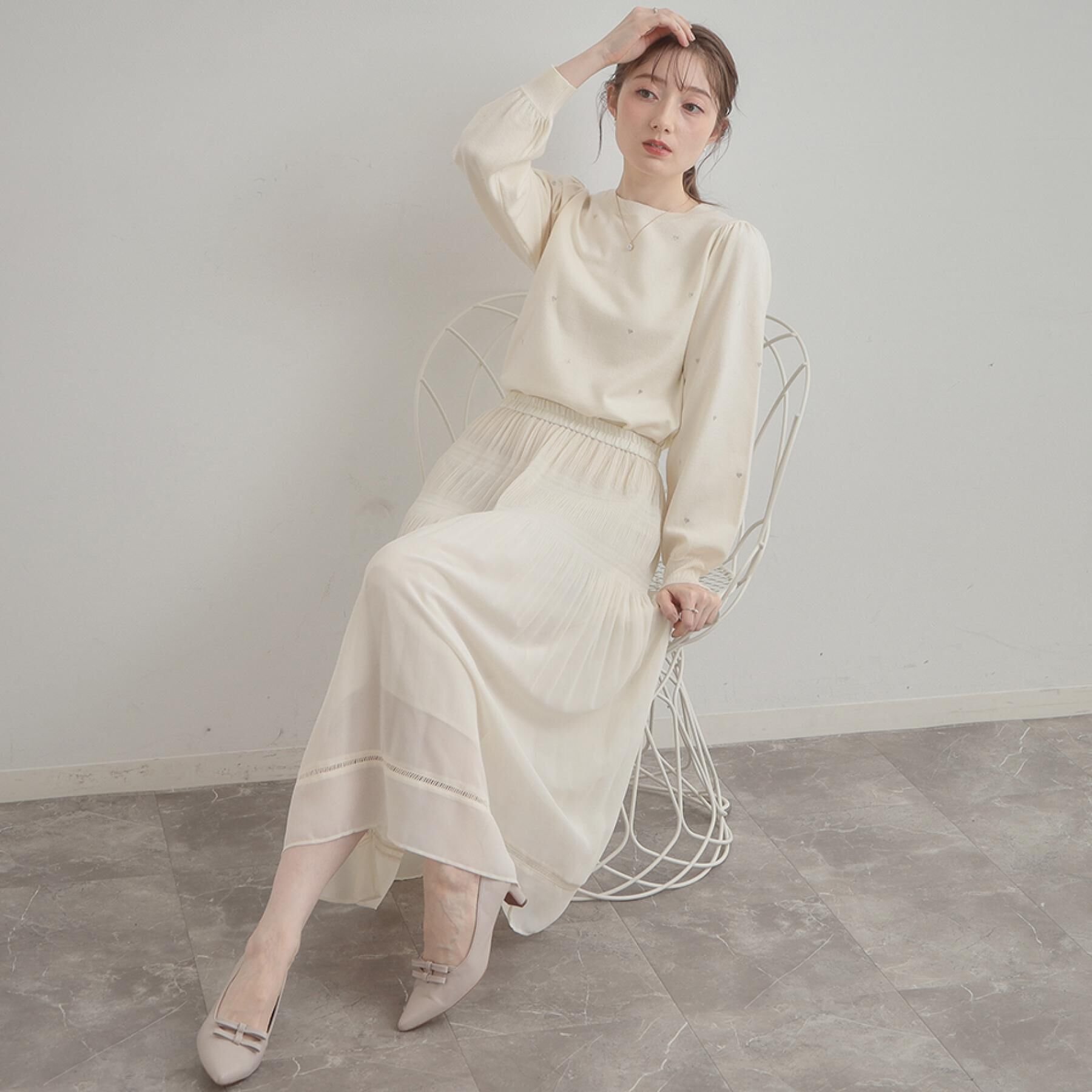 Couture broach「【着映え】ハートドットラメ刺繍ニット」|ニット・セーター|