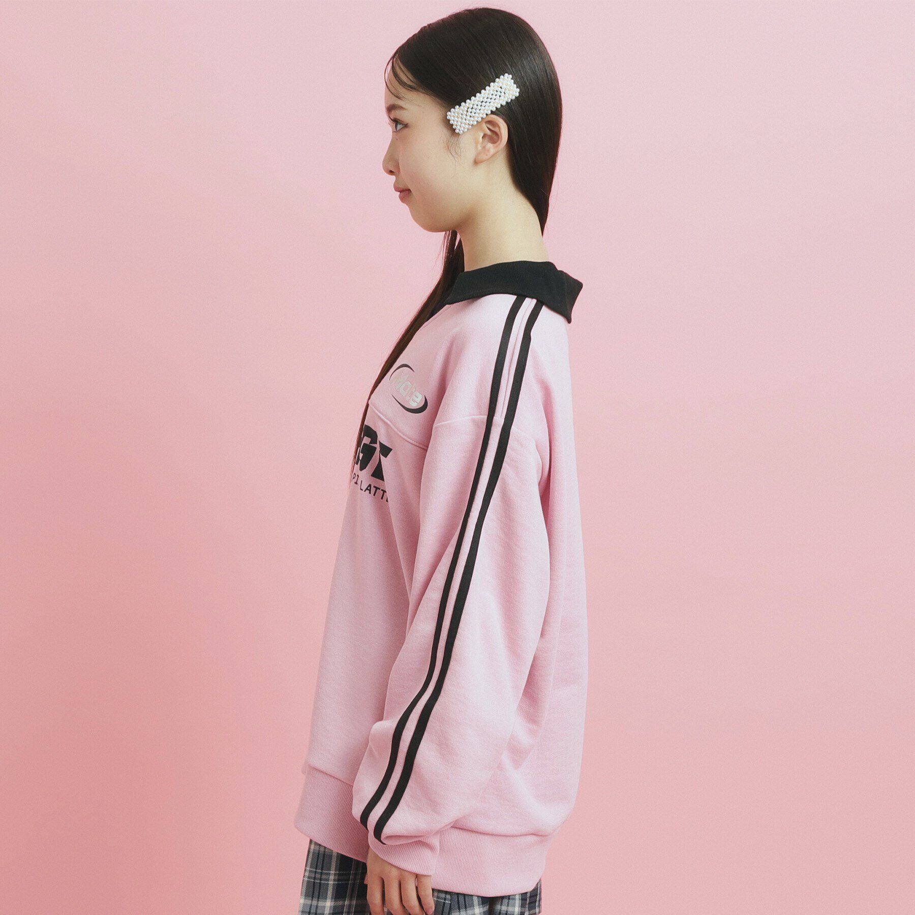 PINK-latte「トレンドVネックゲームシャツ」|Tシャツ・カットソー|