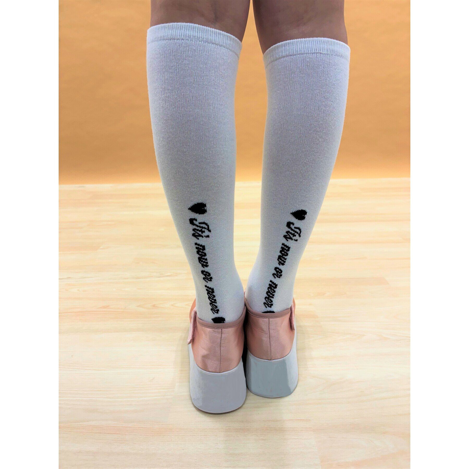 PINK-latte「【36cm】ロゴハイソックス」|ソックス|ホワイト(001)