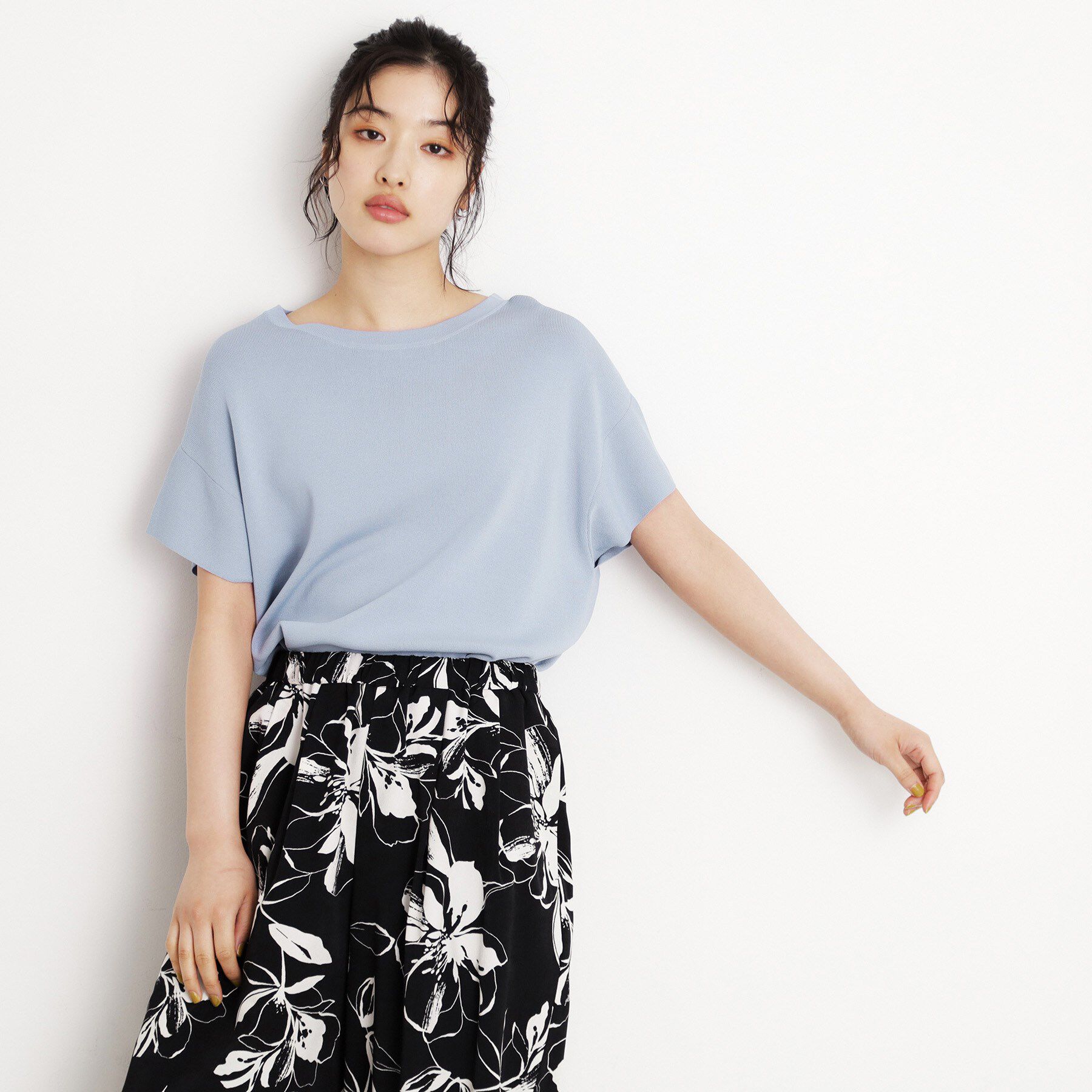 THE SHOP TK「さらさらフレアスリーブサマーニット【毛玉になりにくい/UV/洗濯機OK】」|ニット・セーター|