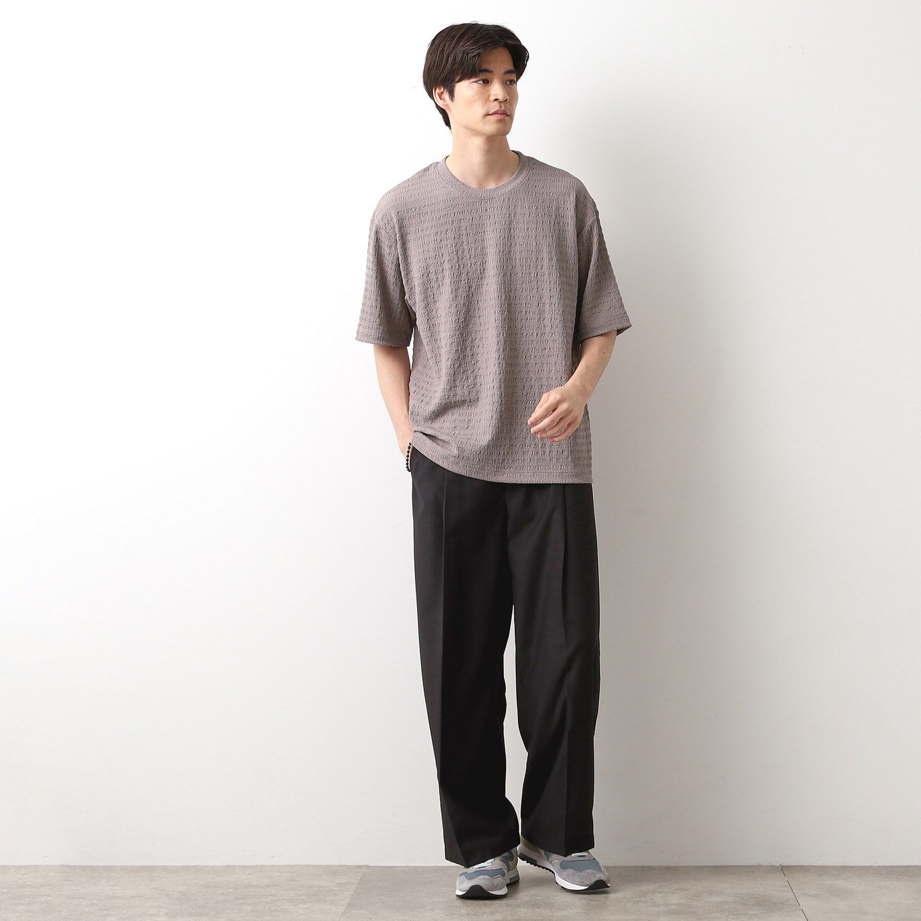 THE SHOP TK「楊柳ボーダー半袖Tシャツ【洗濯機OK】」|Tシャツ・カットソー|