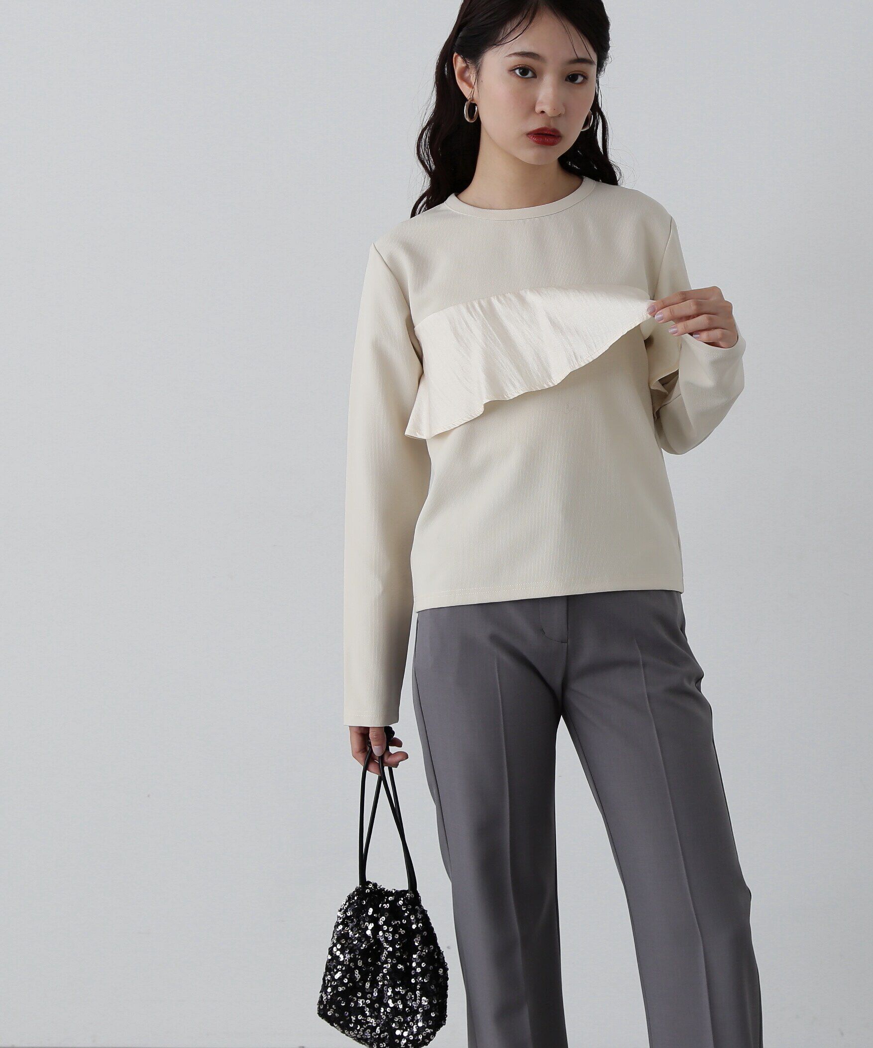  「異素材パネルドッキングカットソー」|Tシャツ・カットソー|