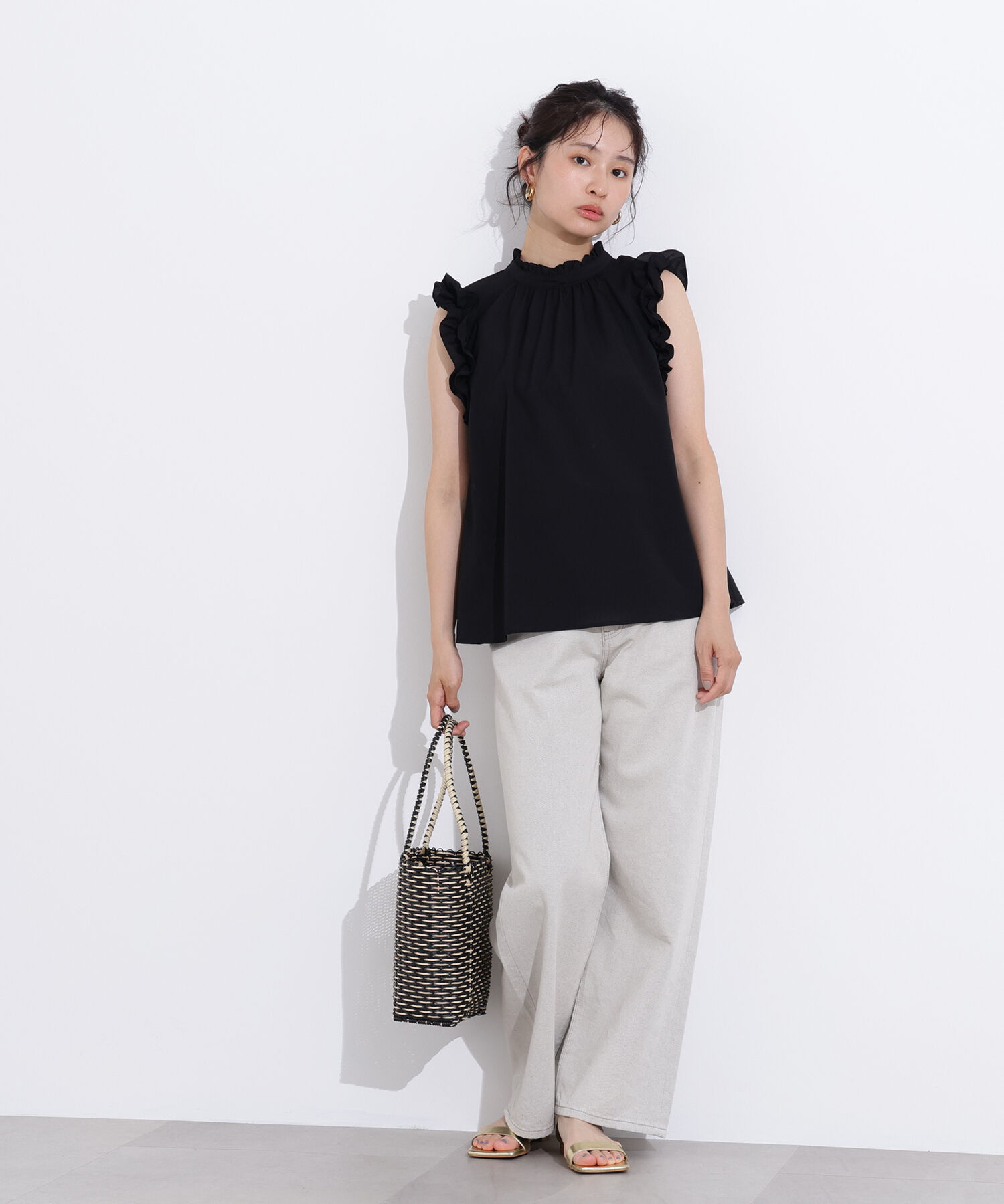  「フリルスリーブバックリボンブラウス」|シャツ・ブラウス|