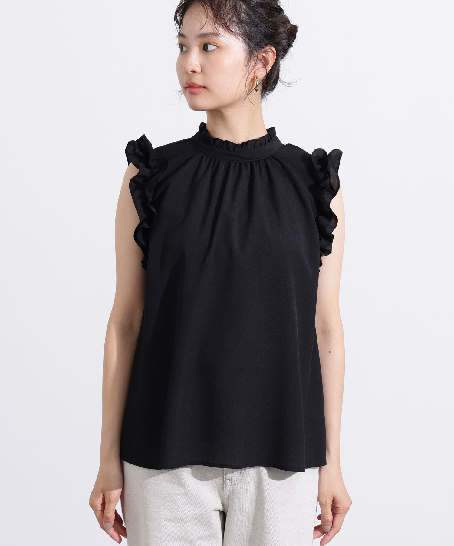  「フリルスリーブバックリボンブラウス」|シャツ・ブラウス|