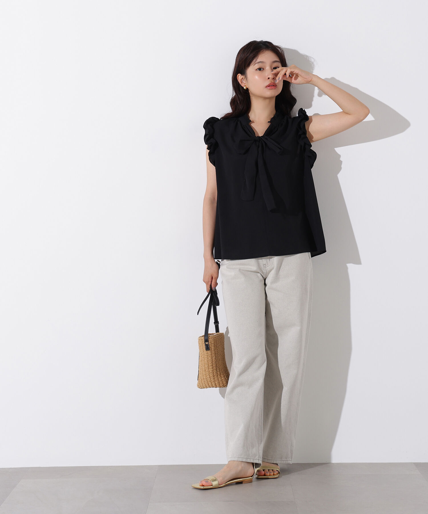  「フリルスリーブバックリボンブラウス」|シャツ・ブラウス|