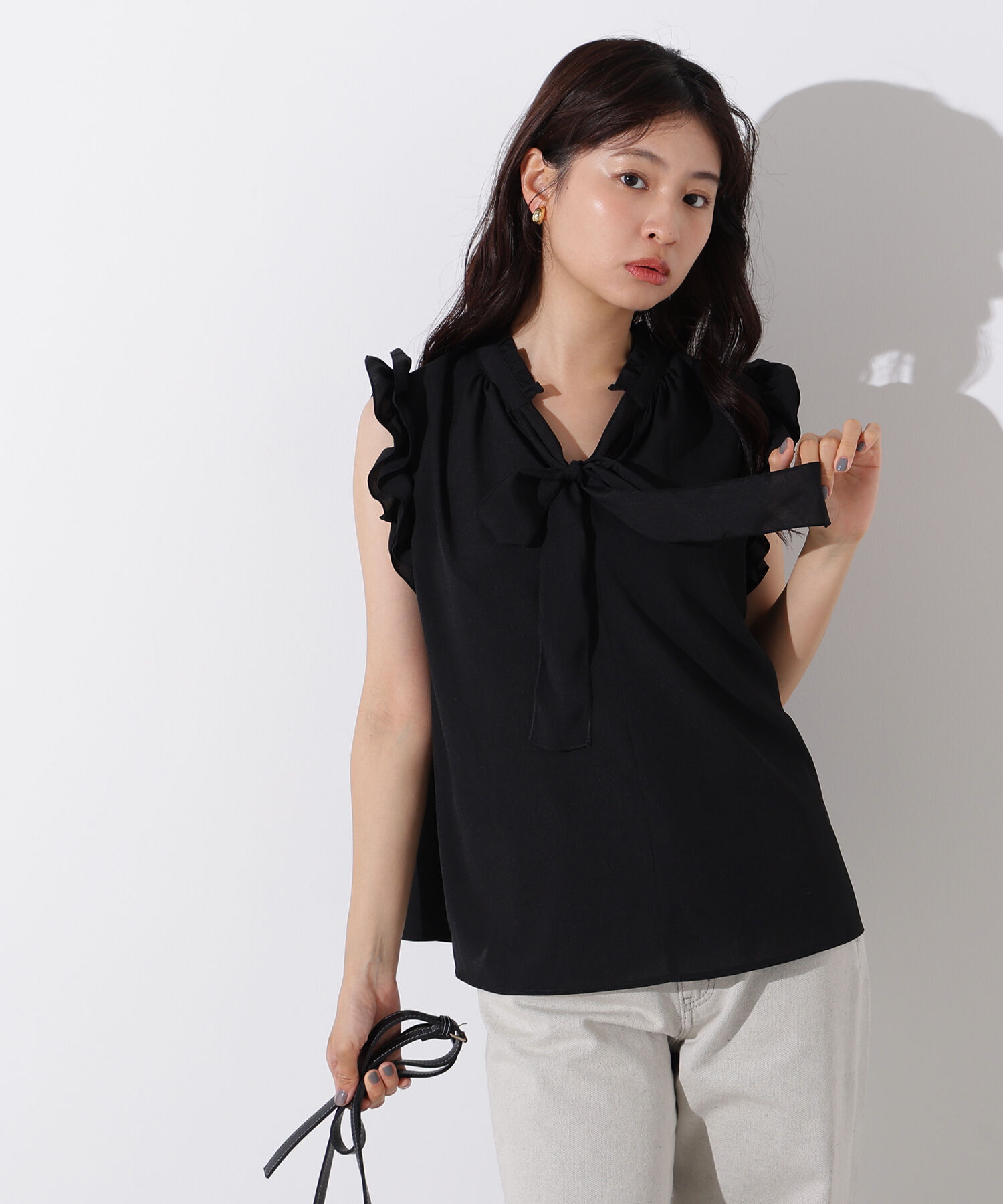  「フリルスリーブバックリボンブラウス」|シャツ・ブラウス|