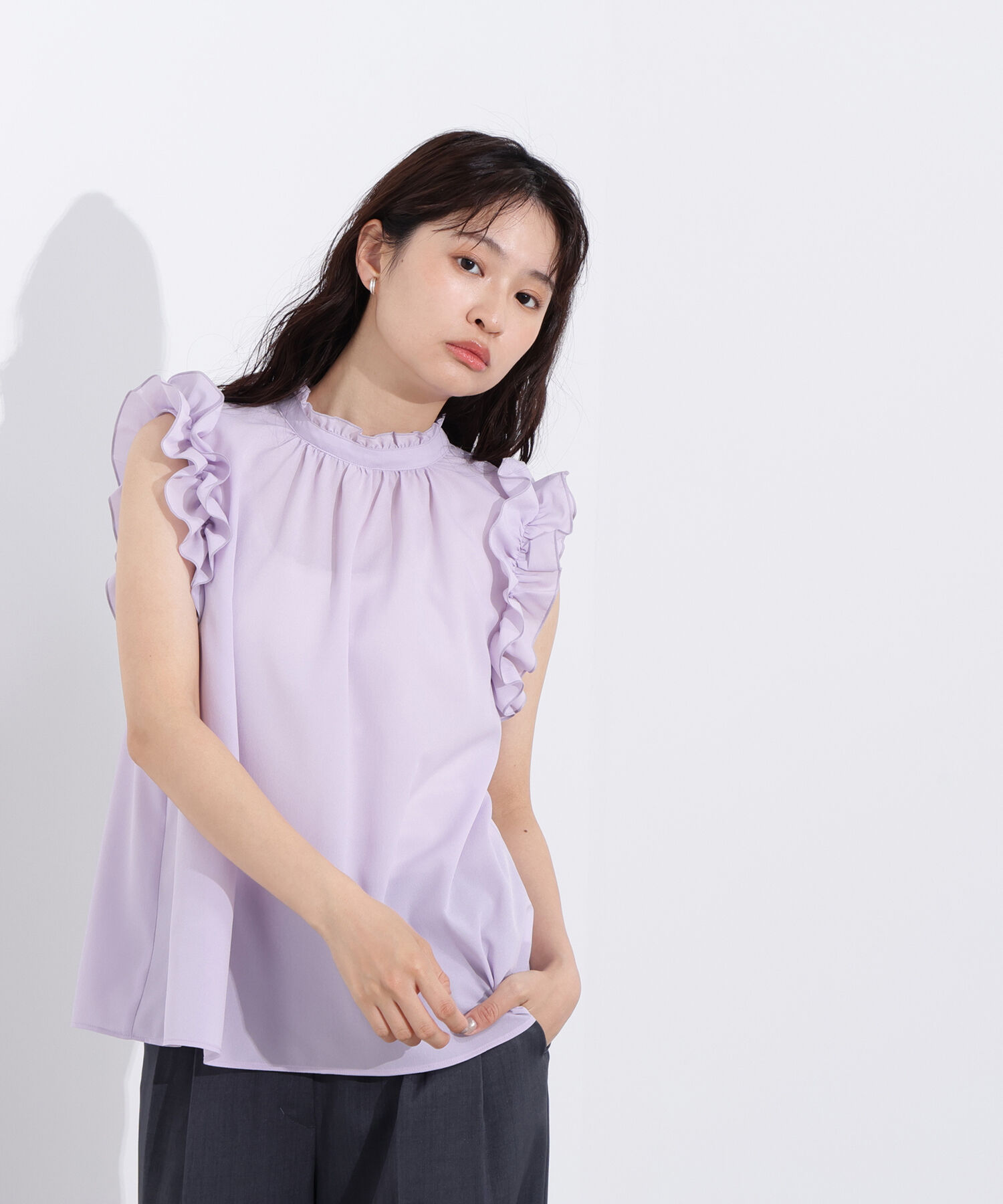  「フリルスリーブバックリボンブラウス」|シャツ・ブラウス|