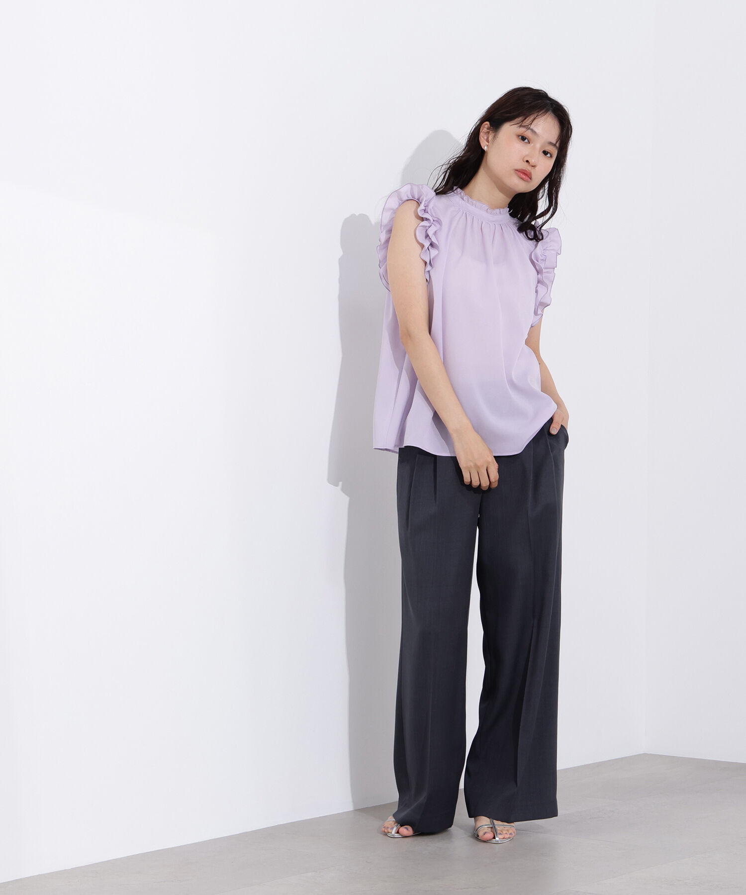  「フリルスリーブバックリボンブラウス」|シャツ・ブラウス|