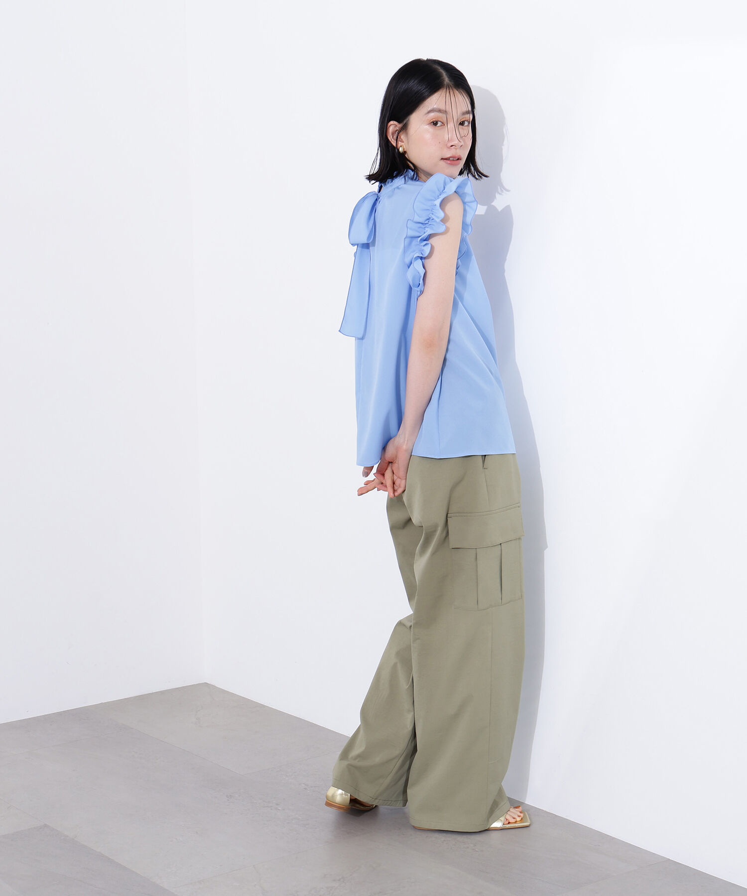  「フリルスリーブバックリボンブラウス」|シャツ・ブラウス|