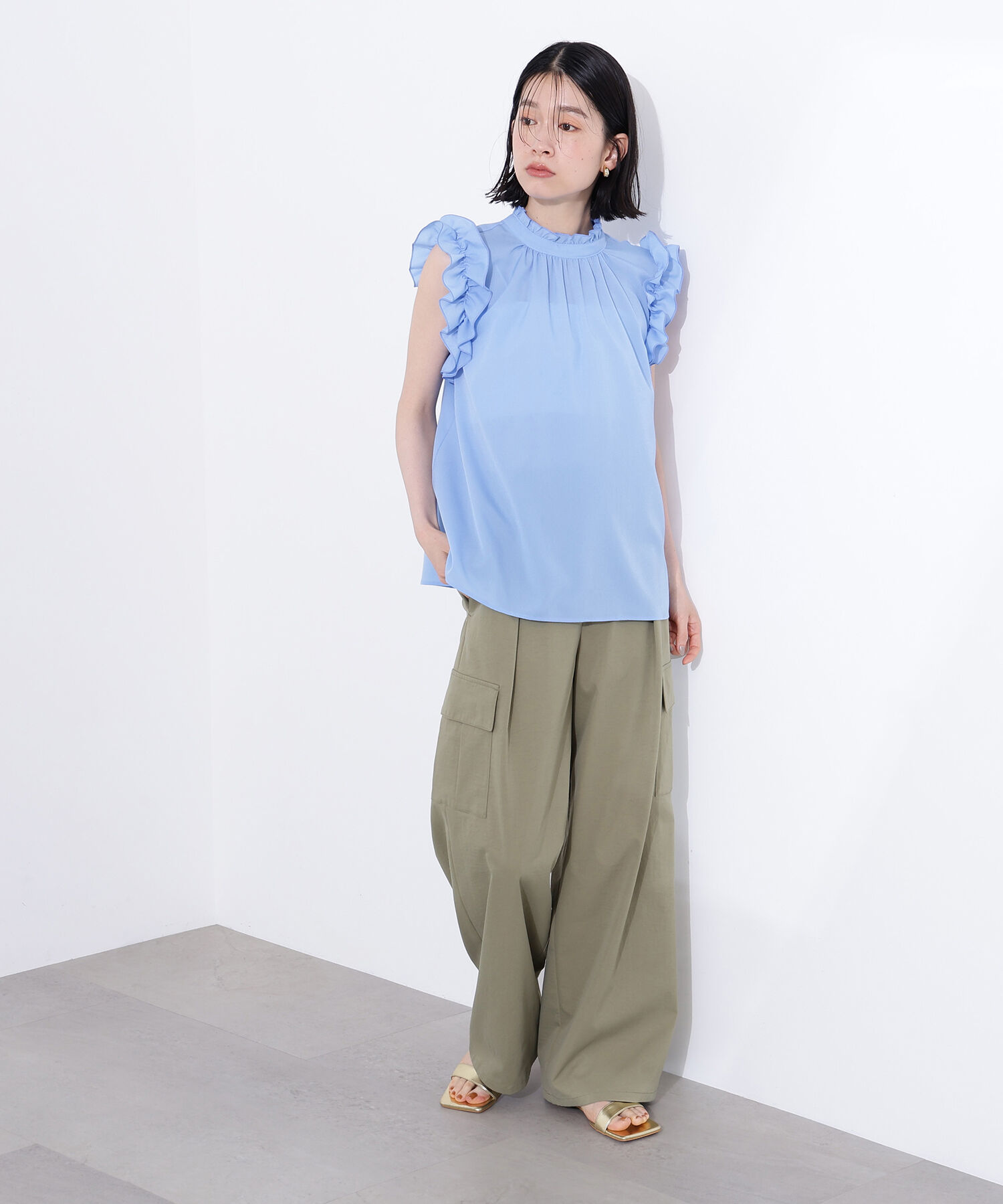 「フリルスリーブバックリボンブラウス」|シャツ・ブラウス|