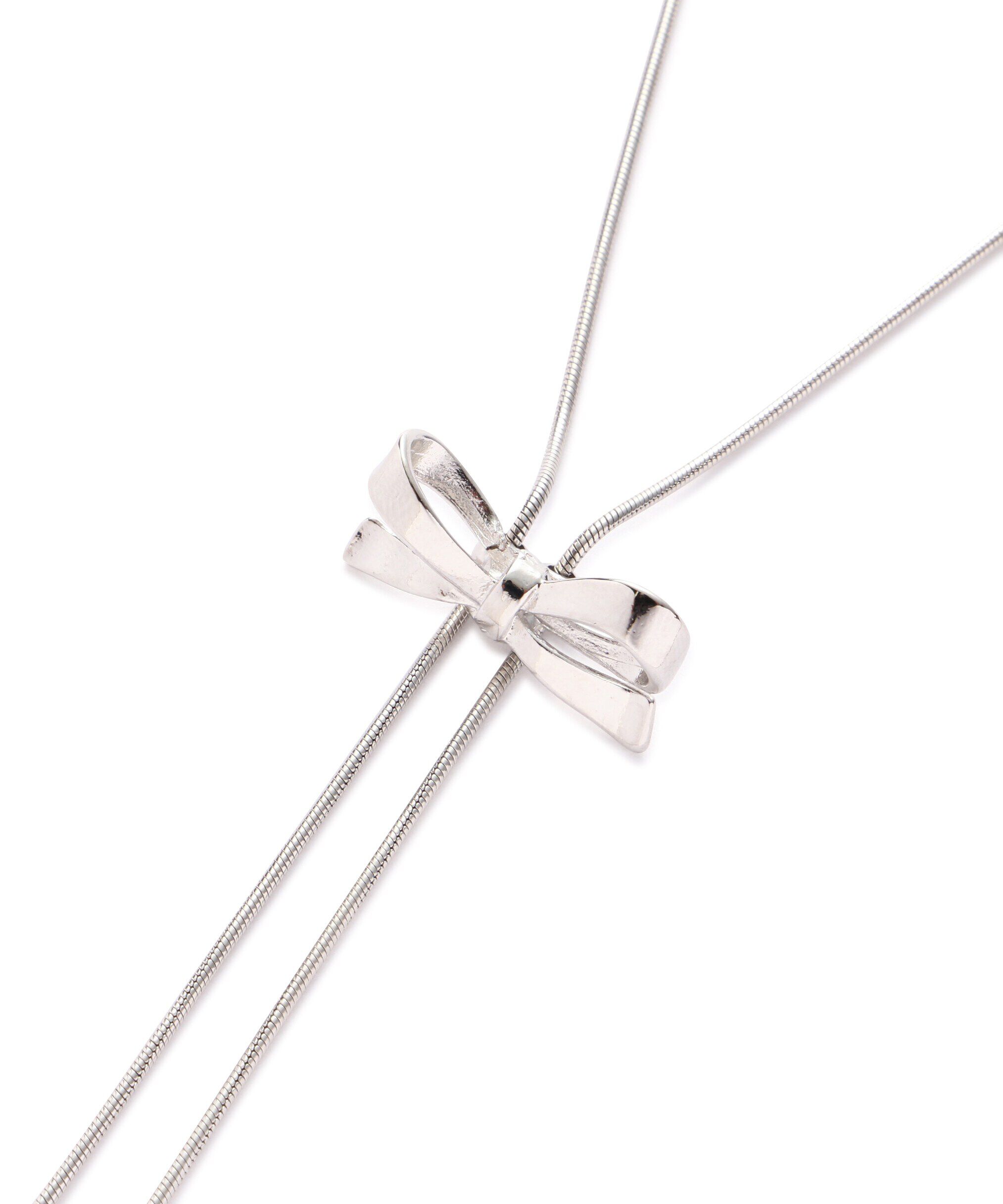  「メタルリボンループタイネックレス」|ネックレス|