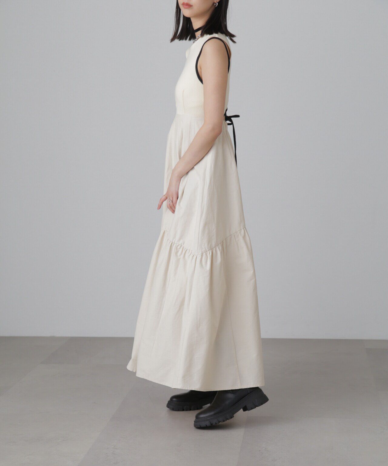  「ドッキングアウトカットフレアワンピース」|ワンピース|