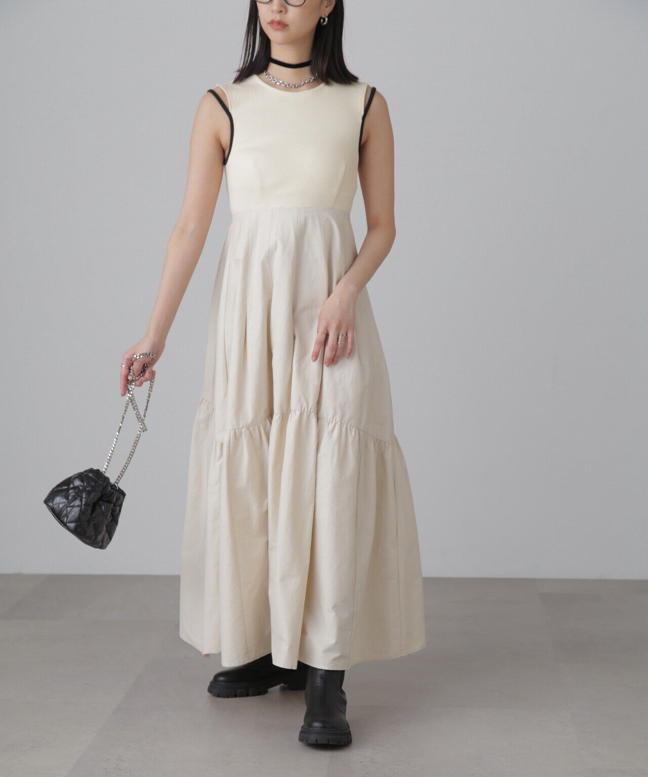  「ドッキングアウトカットフレアワンピース」|ワンピース|