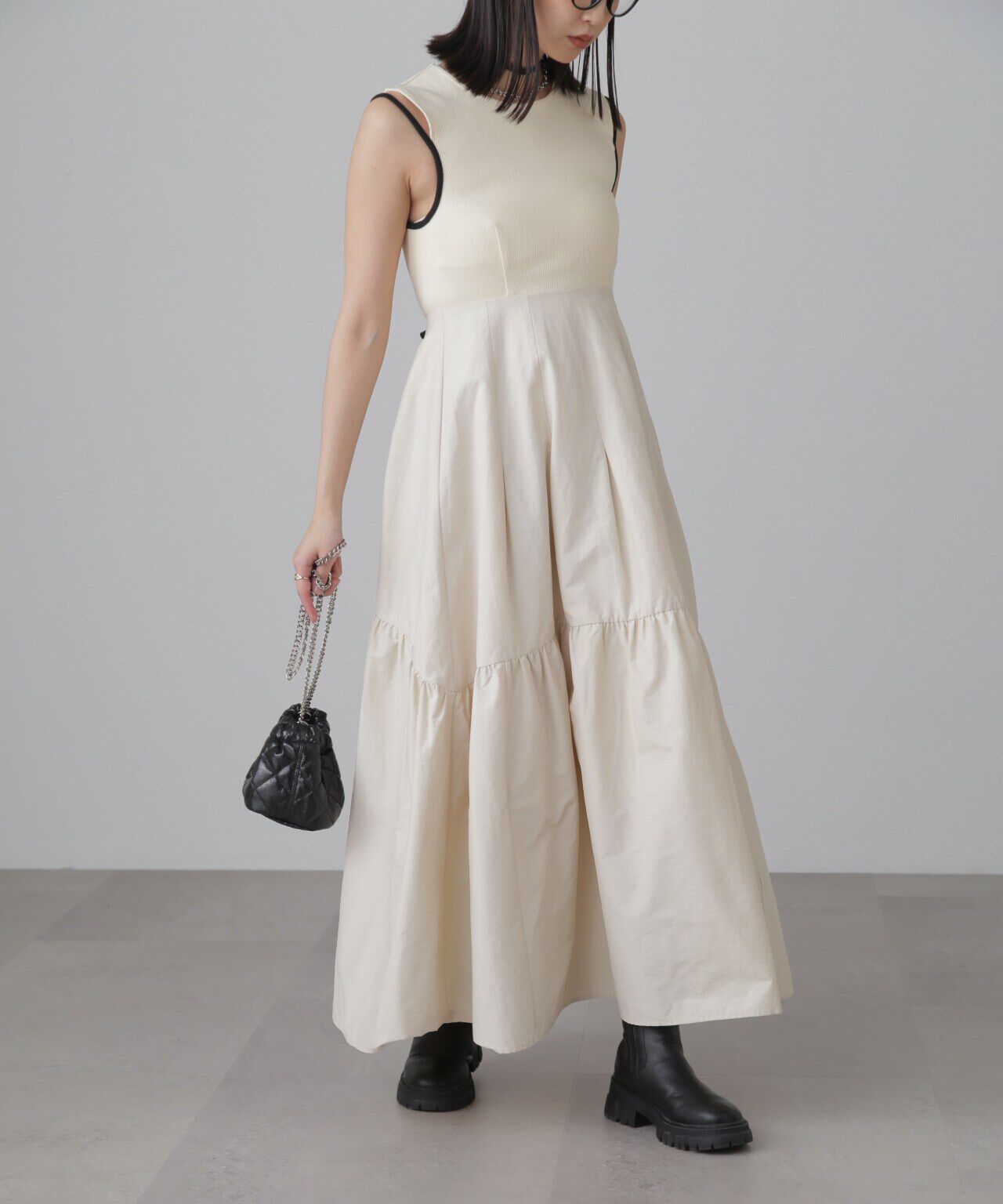  「ドッキングアウトカットフレアワンピース」|ワンピース|