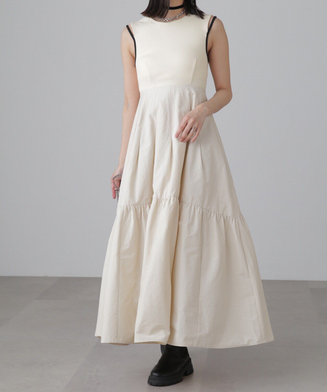  「ドッキングアウトカットフレアワンピース」|ワンピース|