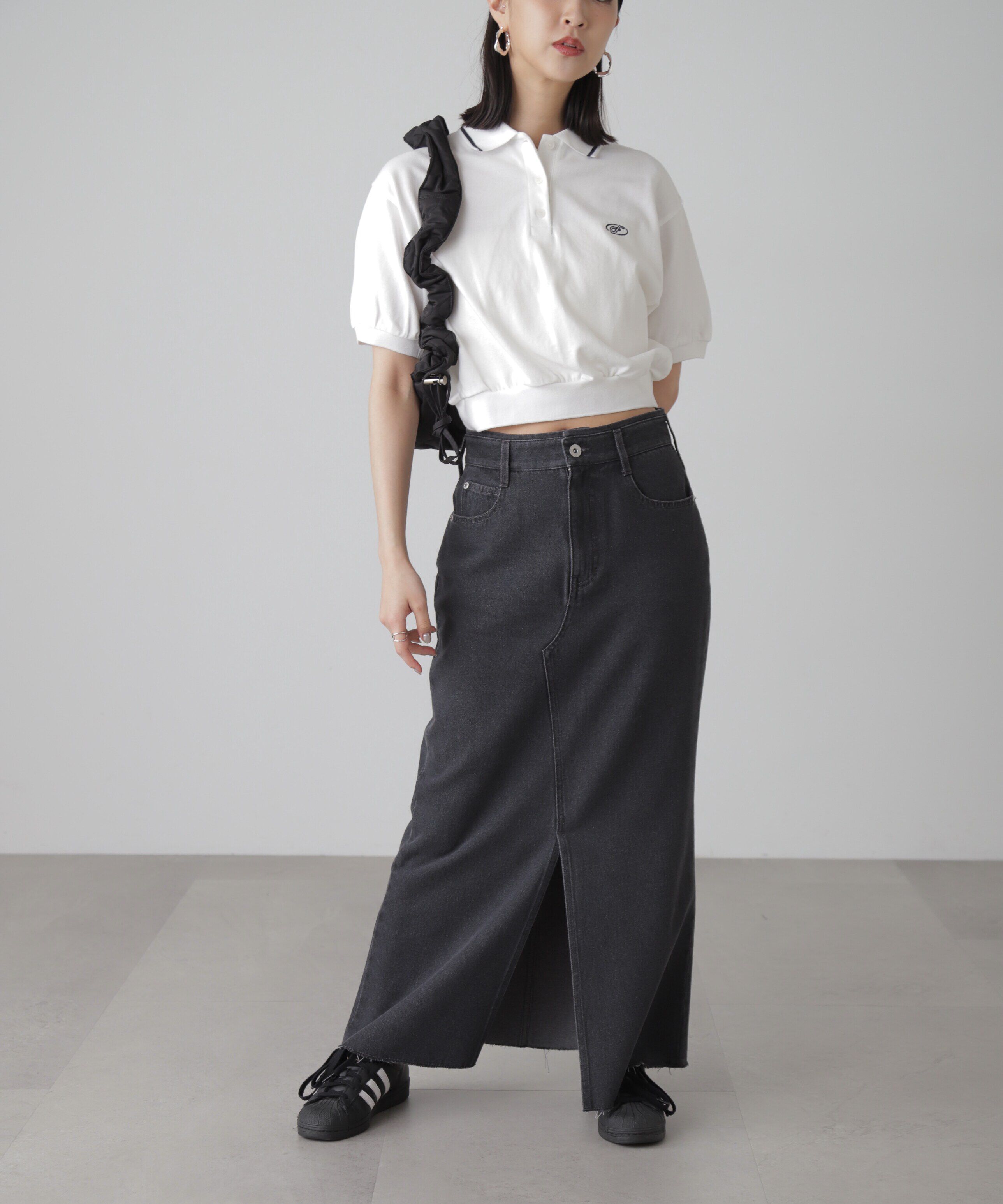  「パフスリーブショート丈ポロシャツ」|Tシャツ・カットソー|