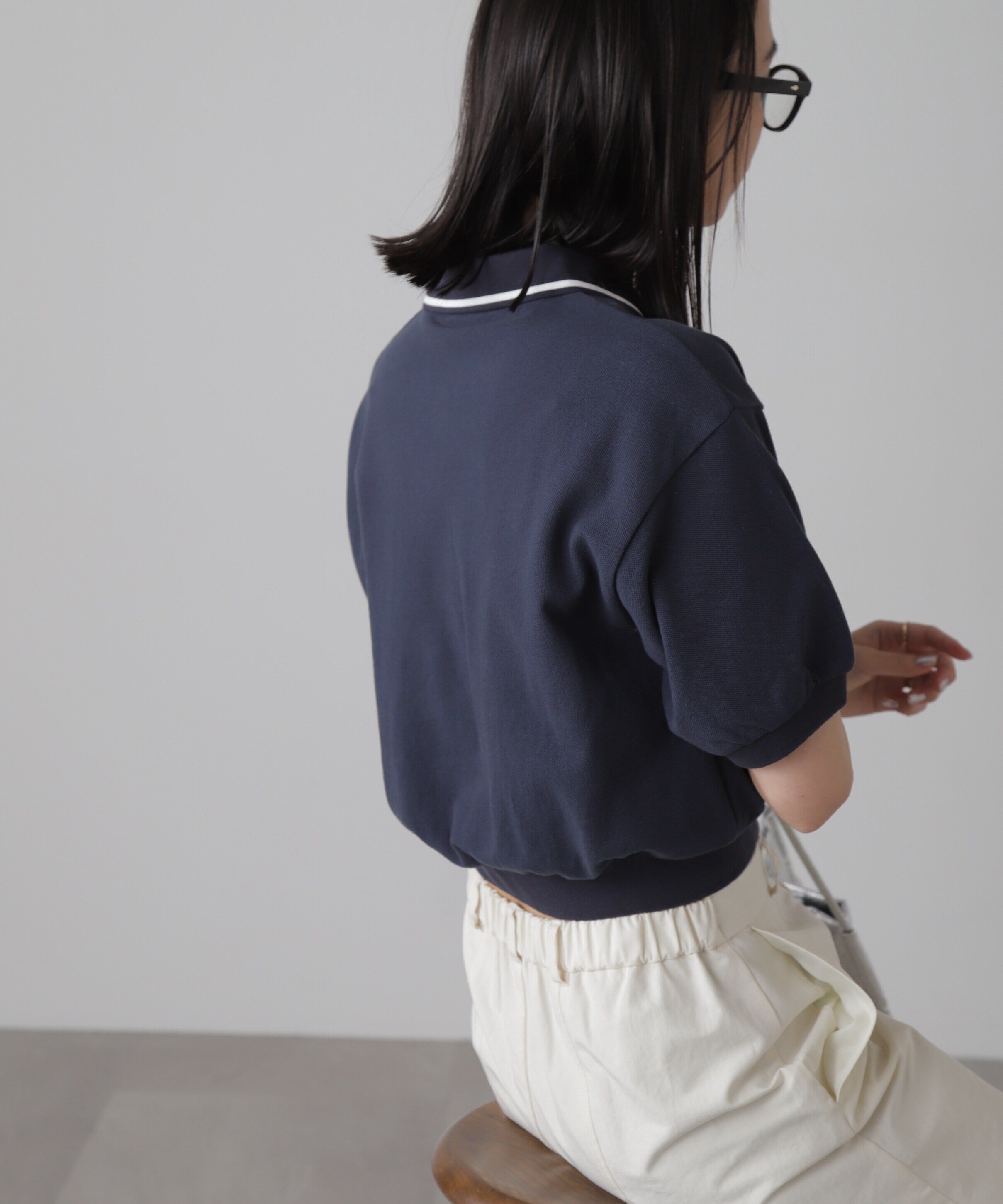  「パフスリーブショート丈ポロシャツ」|Tシャツ・カットソー|