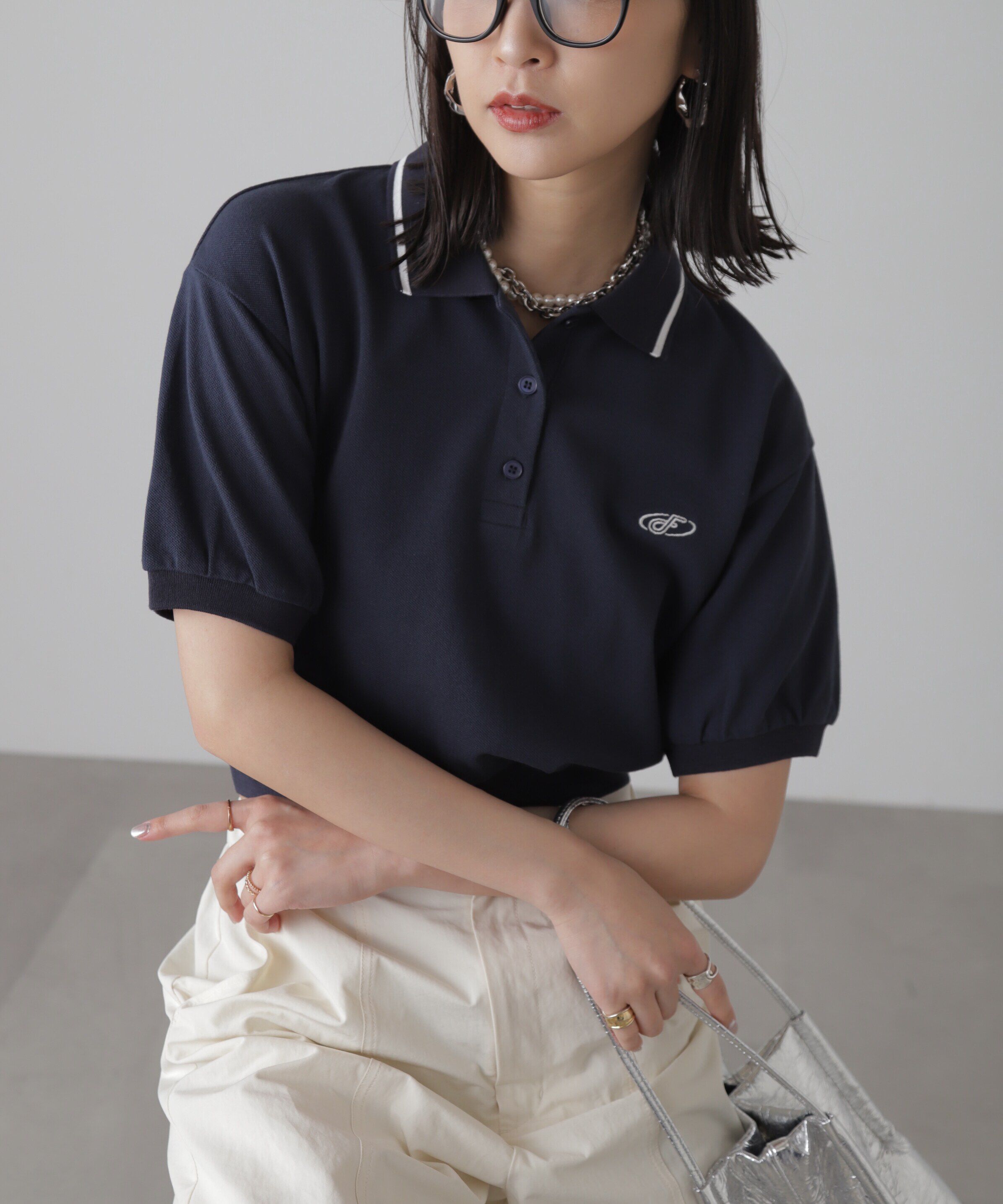  「パフスリーブショート丈ポロシャツ」|Tシャツ・カットソー|