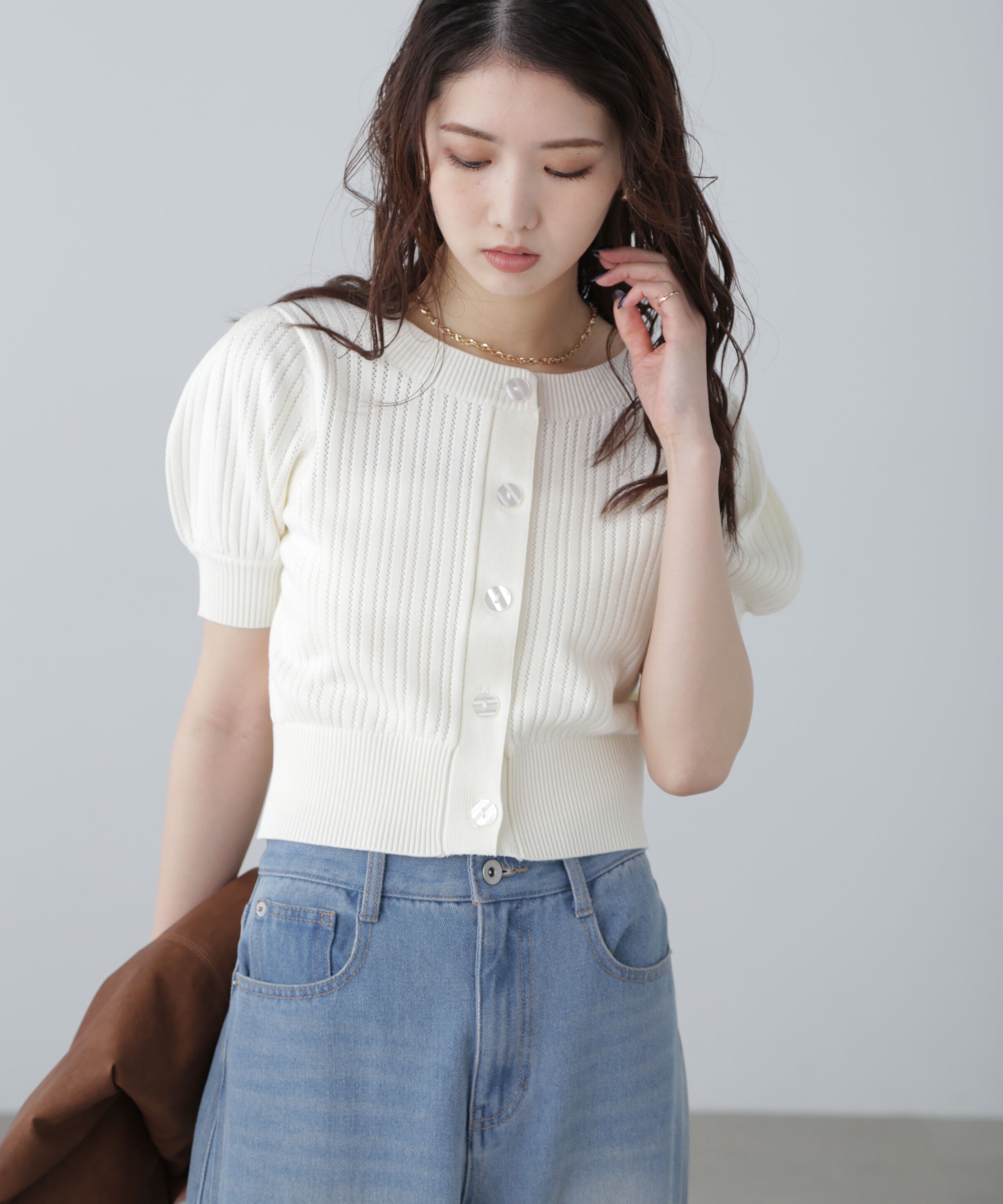  「透かし編み前後2wayカーディガン」|ニット・セーター|