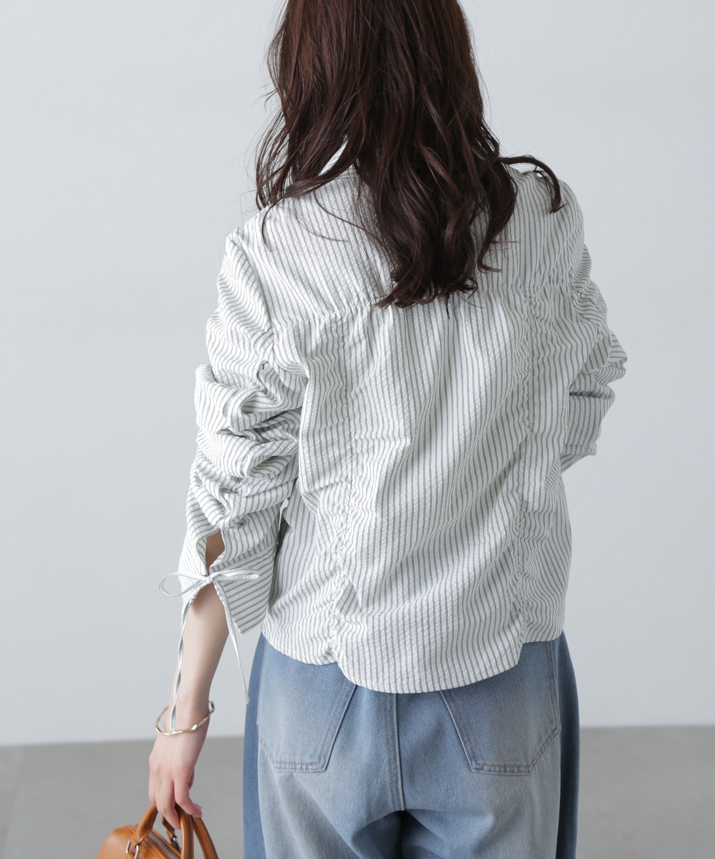  「シャーリングストライプシャツ」|シャツ・ブラウス|