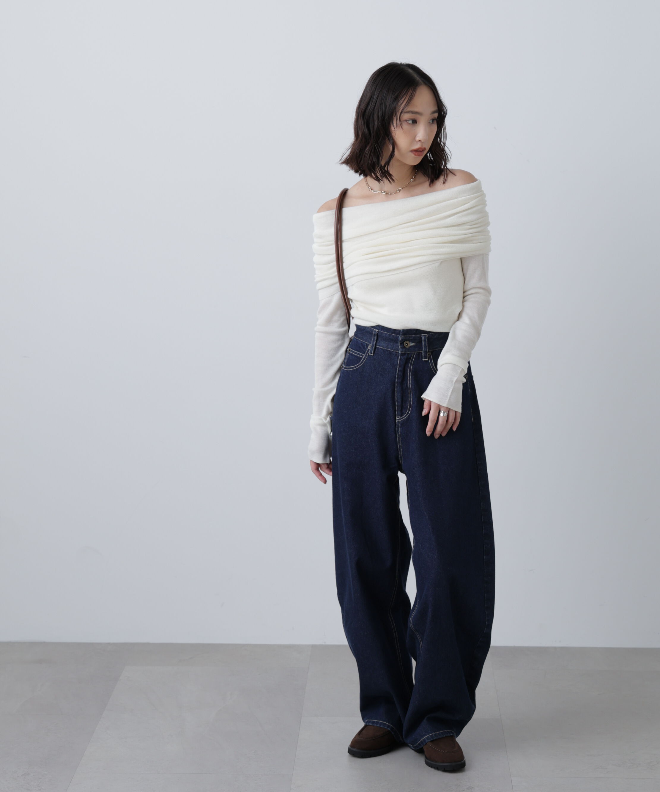  「袖口ボタンオフショルニット〈MFM〉」|ニット・セーター|