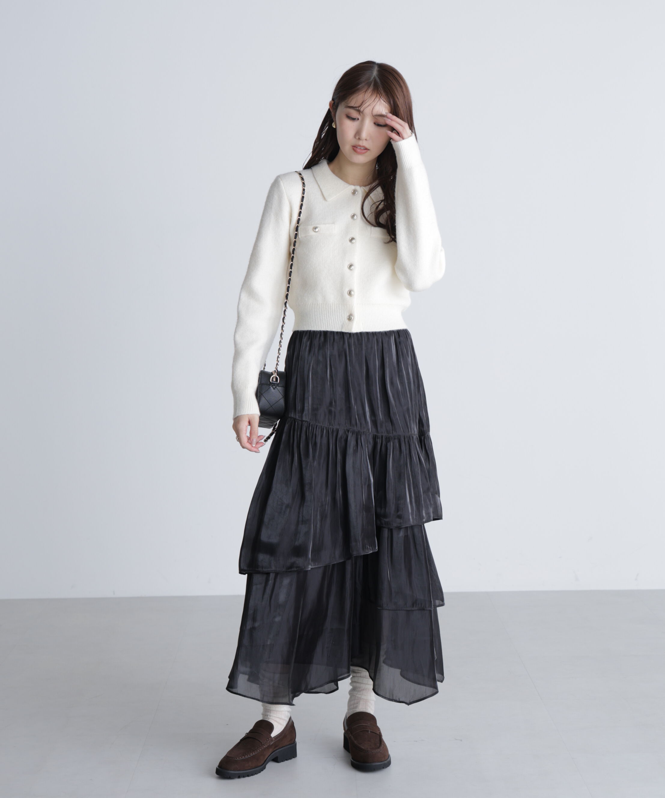  「シャイニーフリルティアードスカート」|スカート|